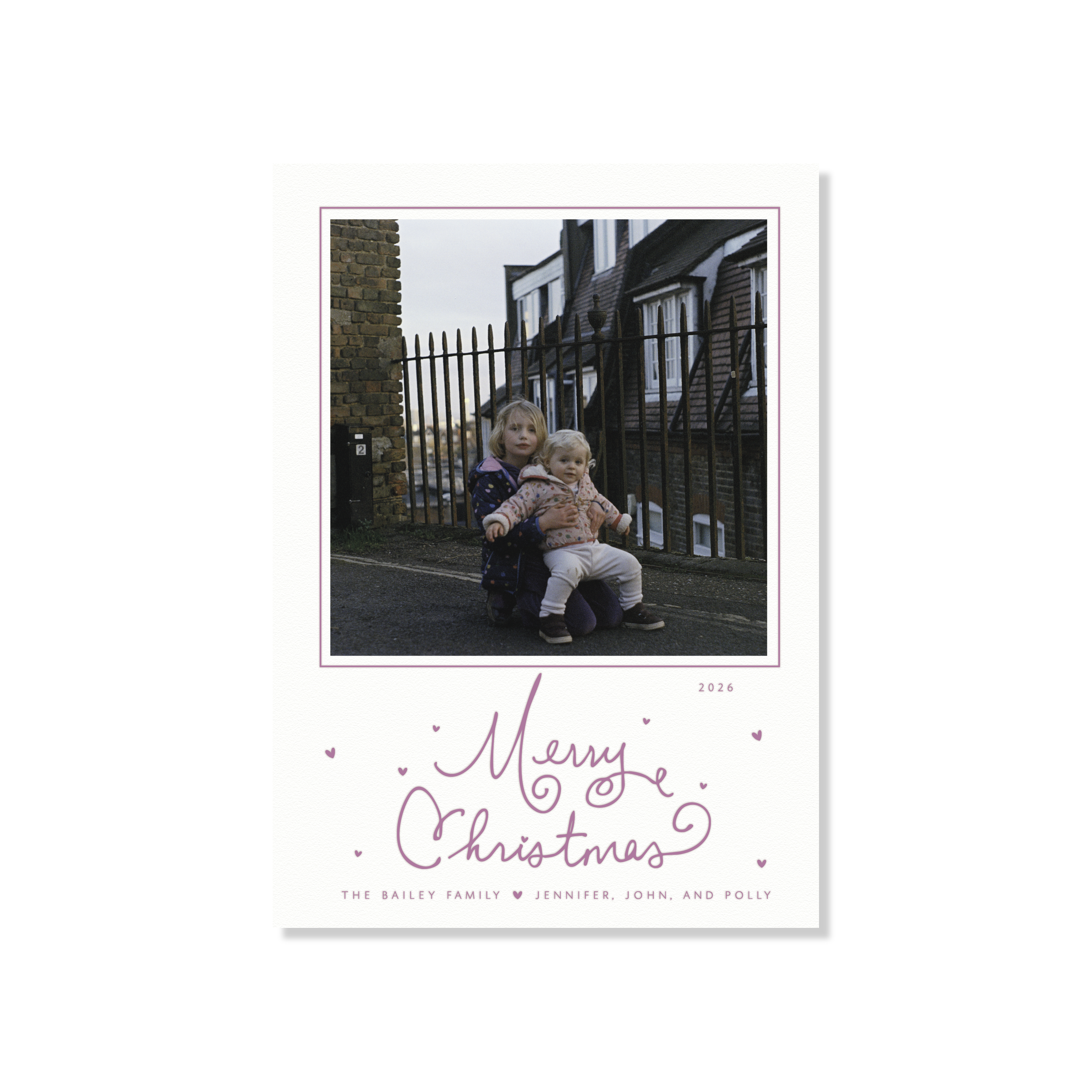 Sinclair Letterpress Holiday Card, Large (White Paper)