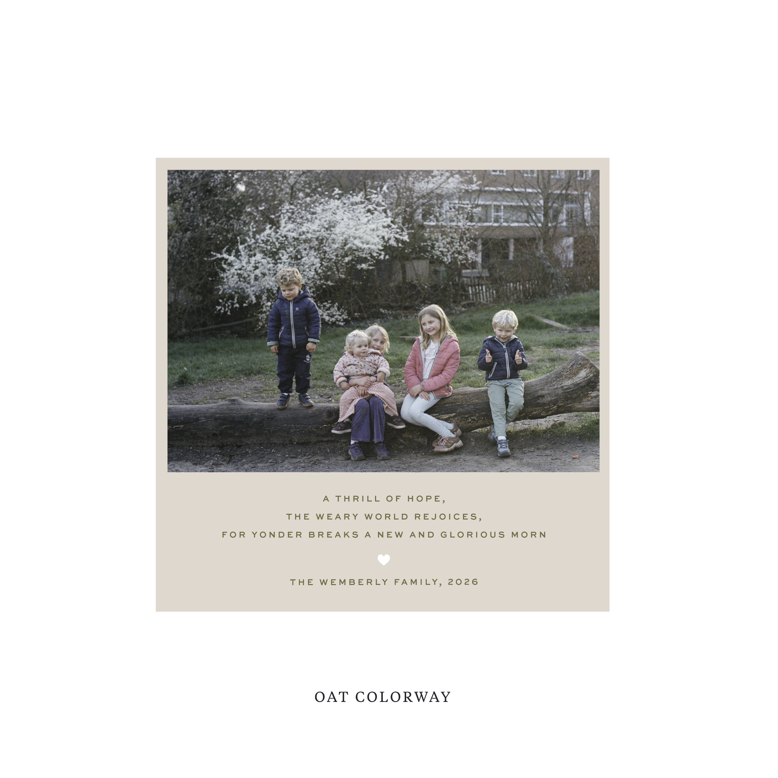 Balfour Classic Flat Print Holiday Card, Square