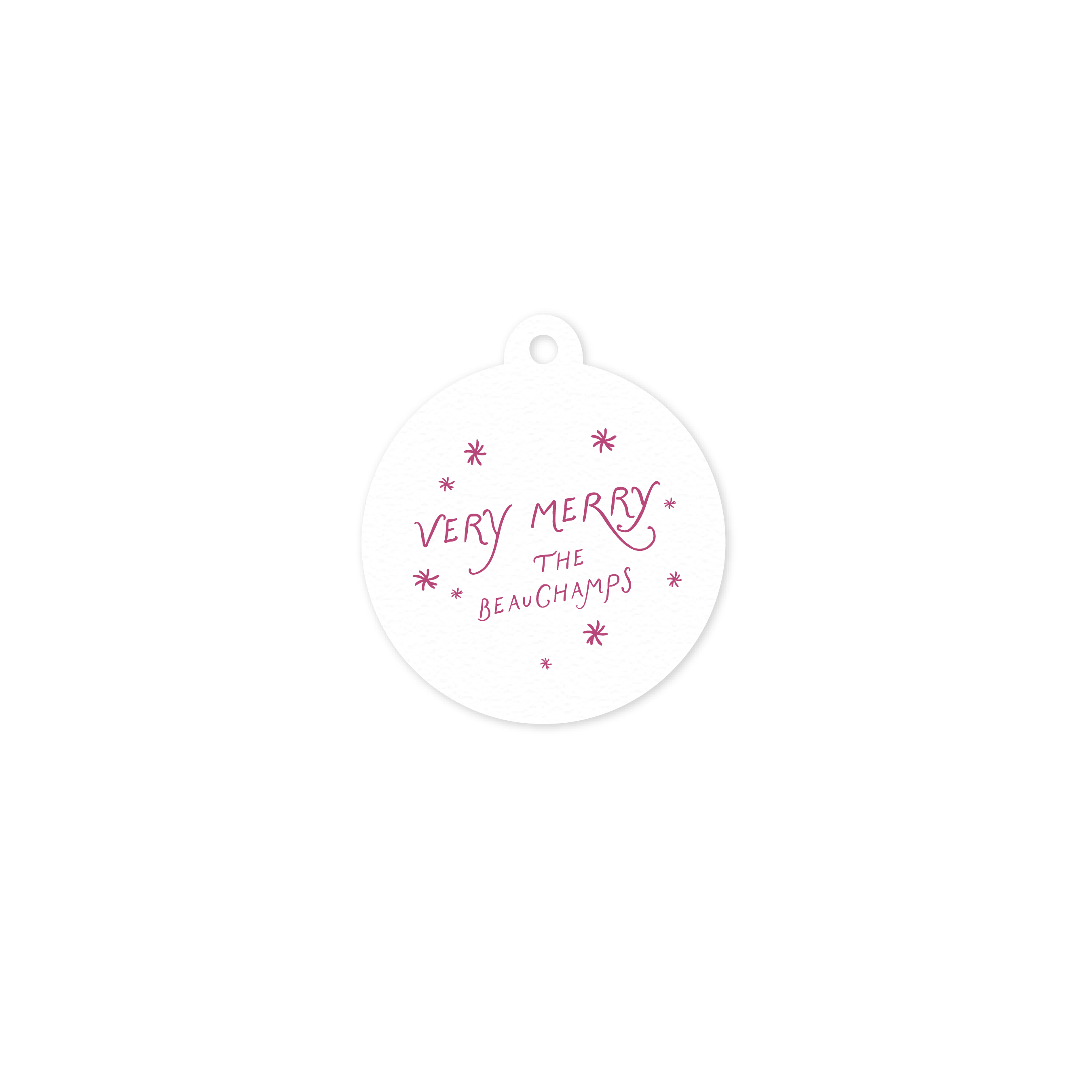 Beauchamp Round Letterpress Holiday Gift Tag