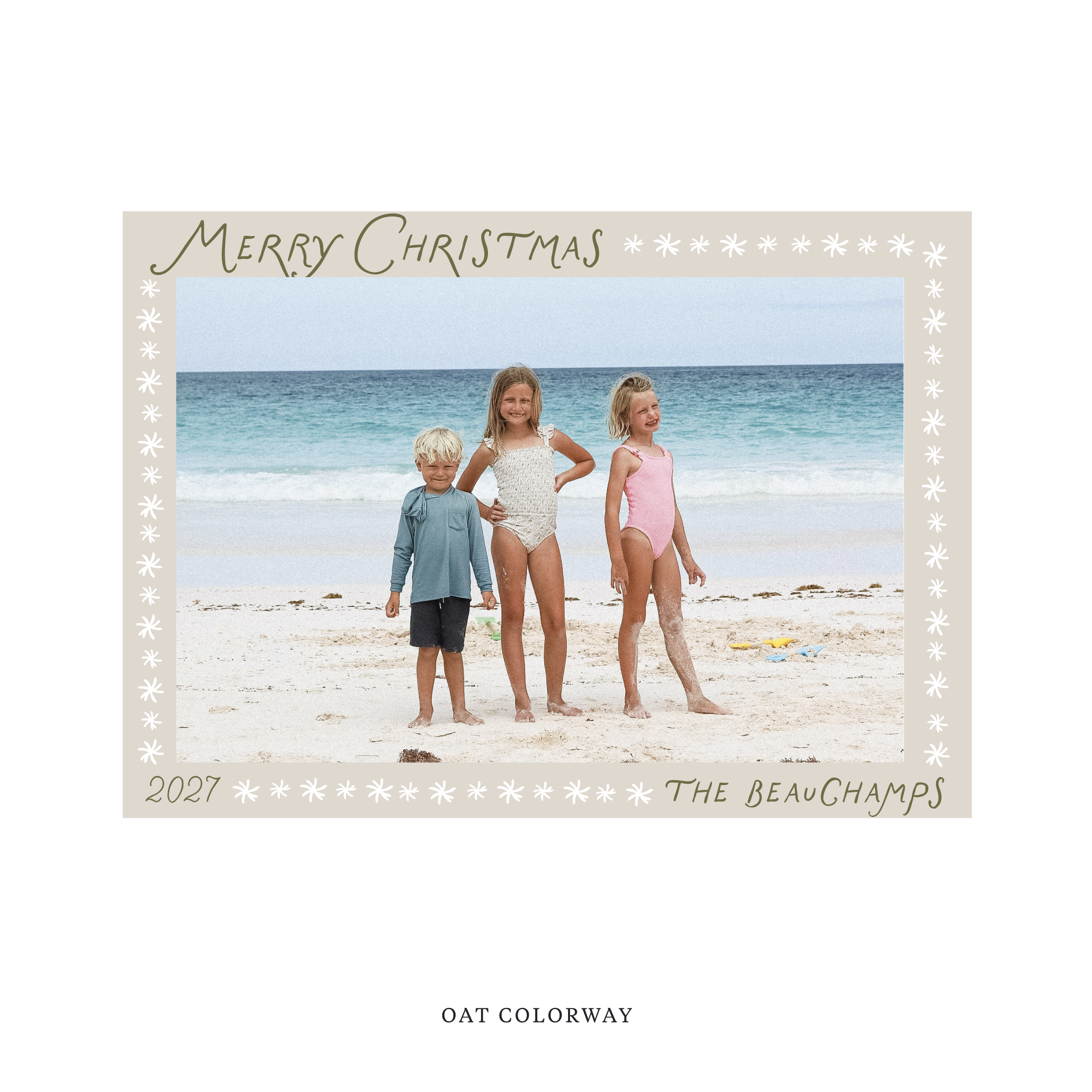 Beauchamp Classic Flat Print Holiday Card, Large