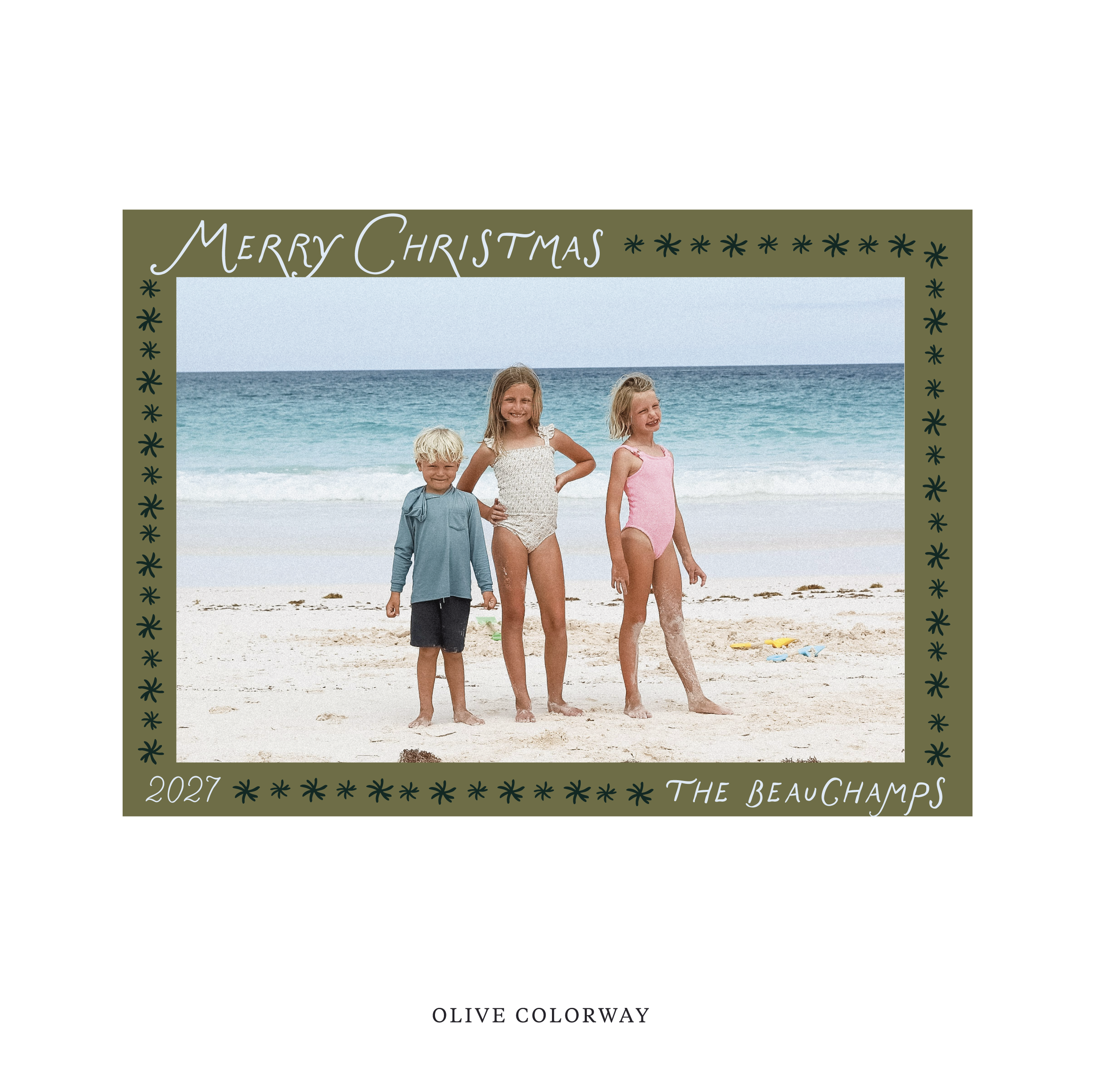 Beauchamp Classic Flat Print Holiday Card, Large