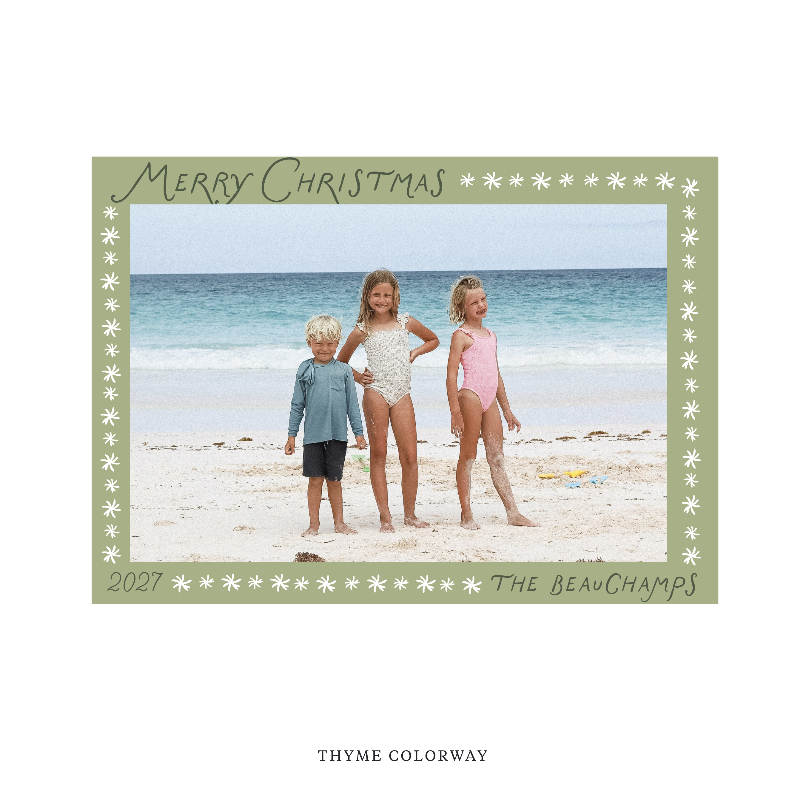 Beauchamp Classic Flat Print Holiday Card, Large