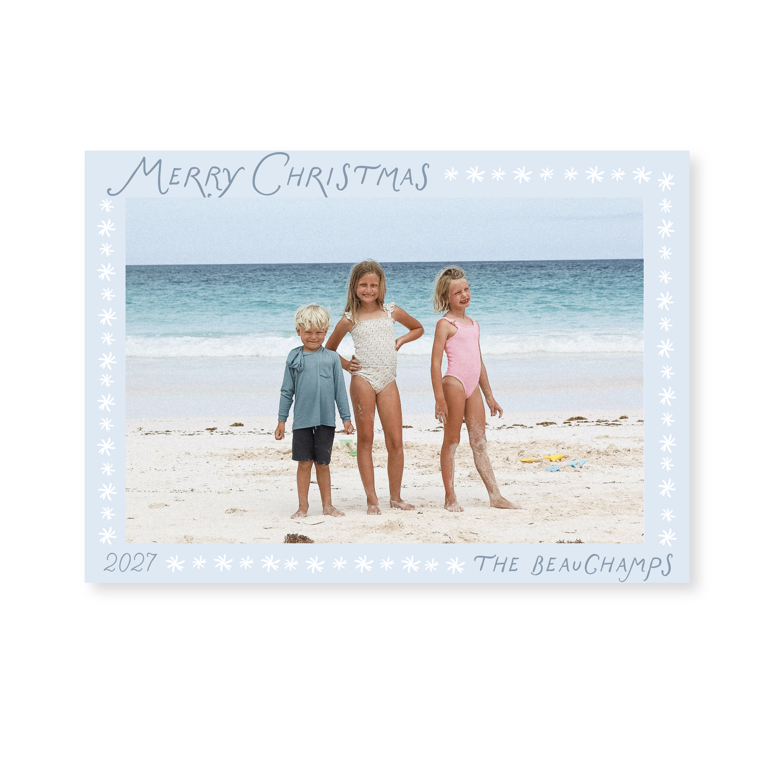 Beauchamp Classic Flat Print Holiday Card, Large