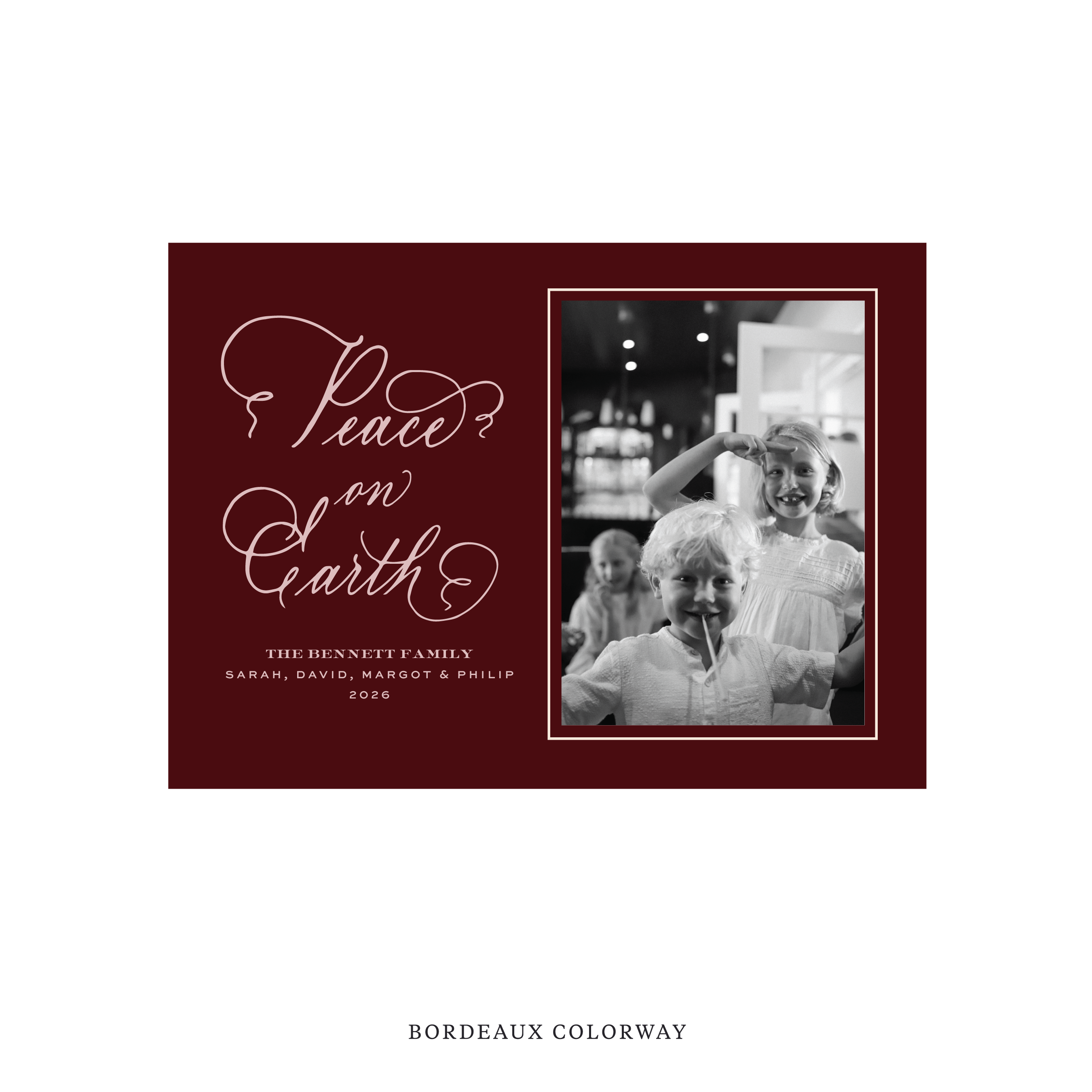 Bennett Classic Flat Print Holiday Card, Medium