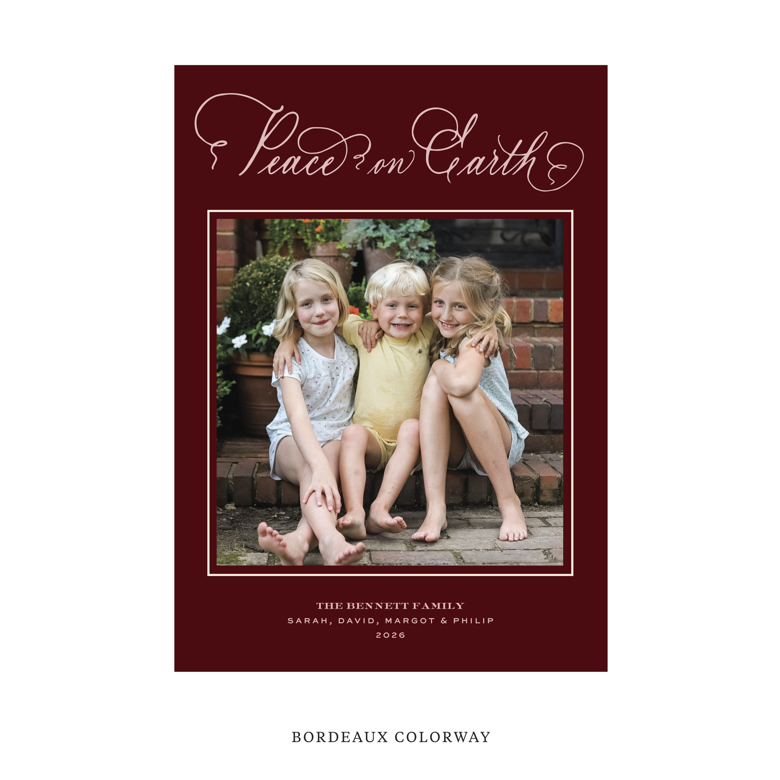 Bennett Classic Flat Print Holiday Card, Large