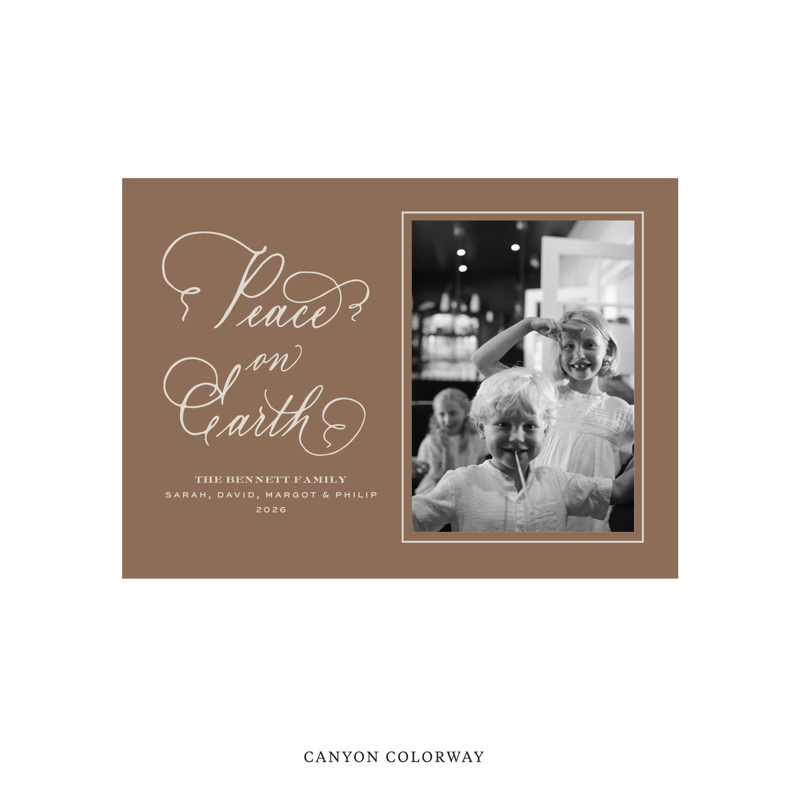 Bennett Classic Flat Print Holiday Card, Medium