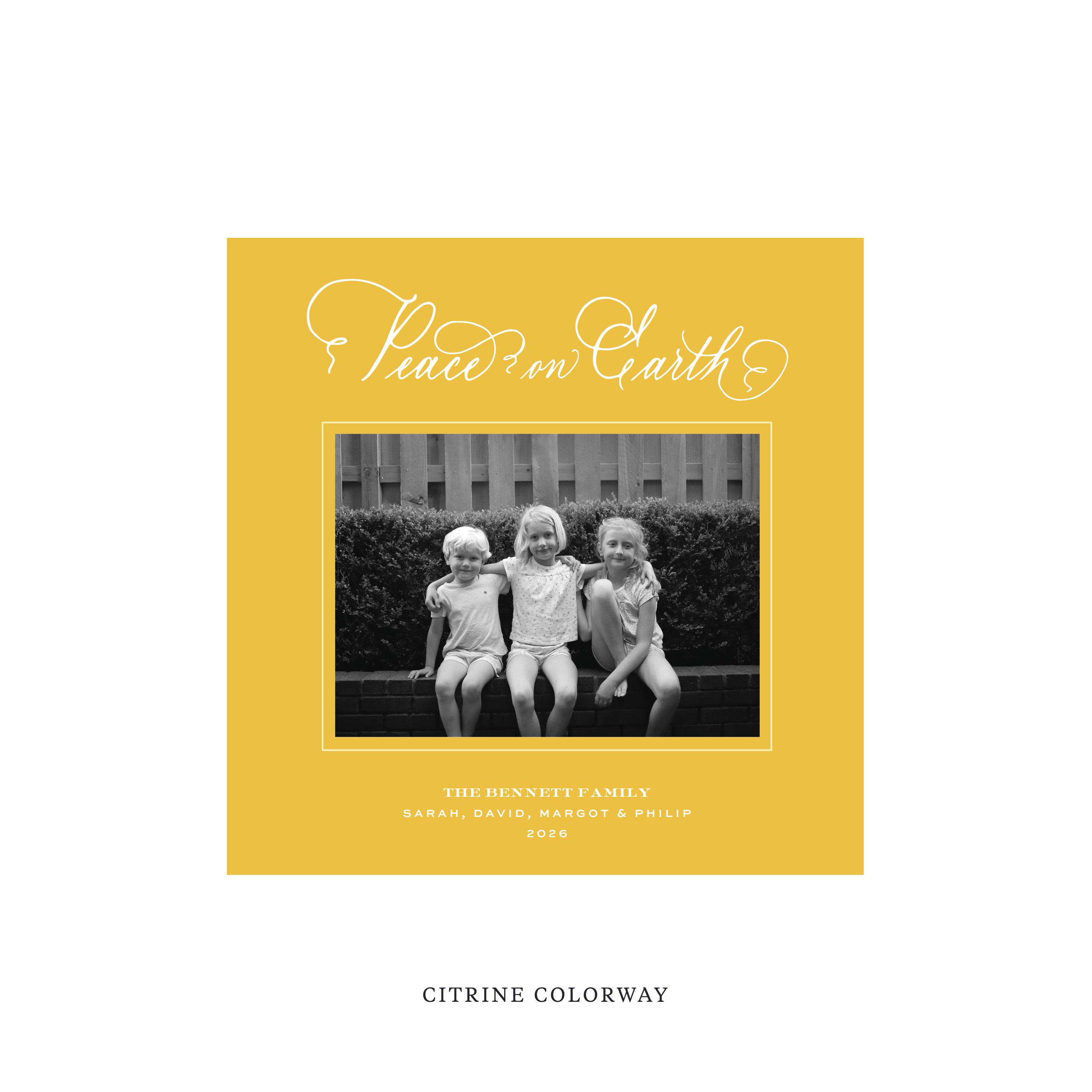 Bennett Classic Flat Print Holiday Card, Square