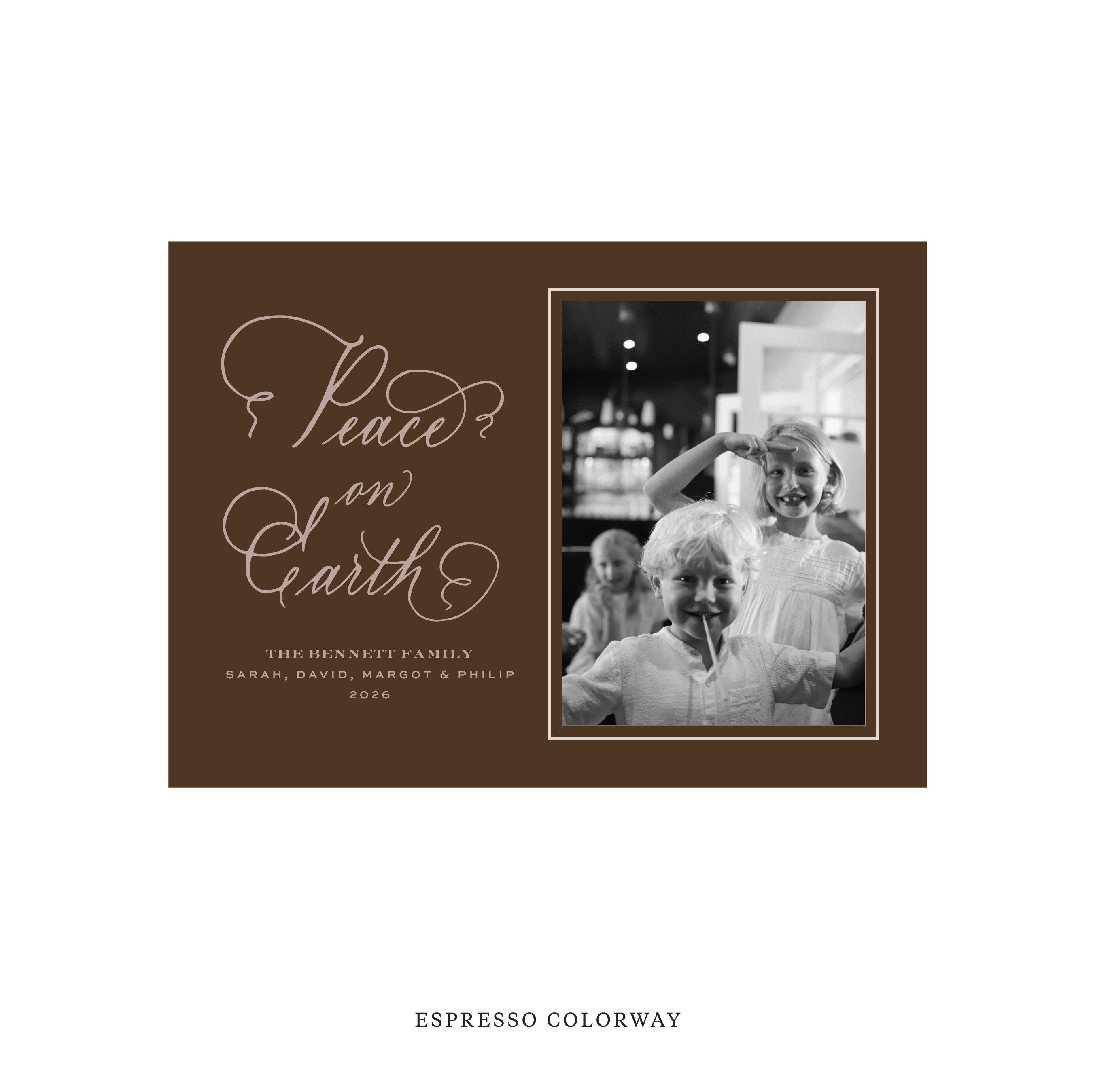 Bennett Classic Flat Print Holiday Card, Medium