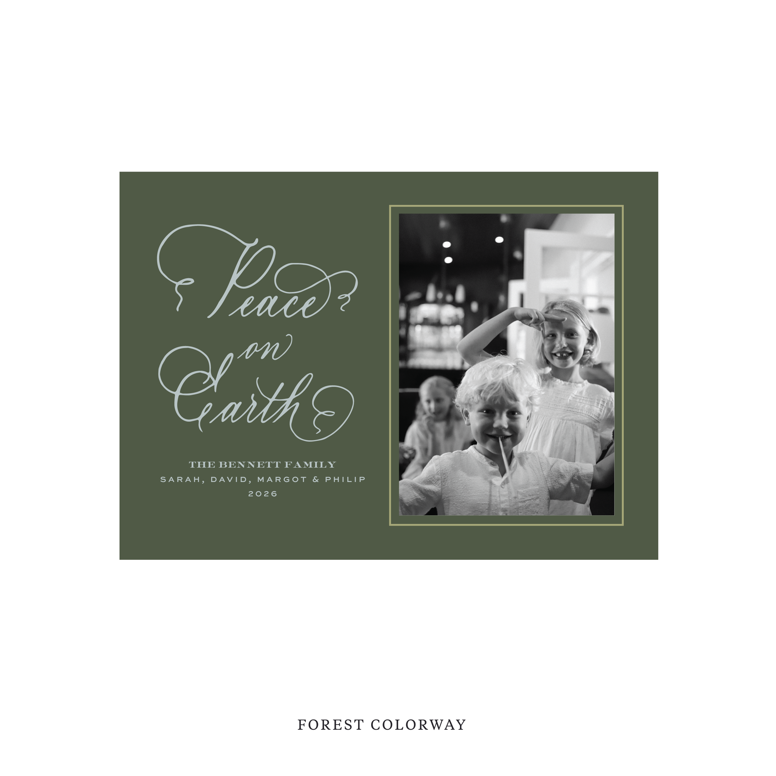 Bennett Classic Flat Print Holiday Card, Medium
