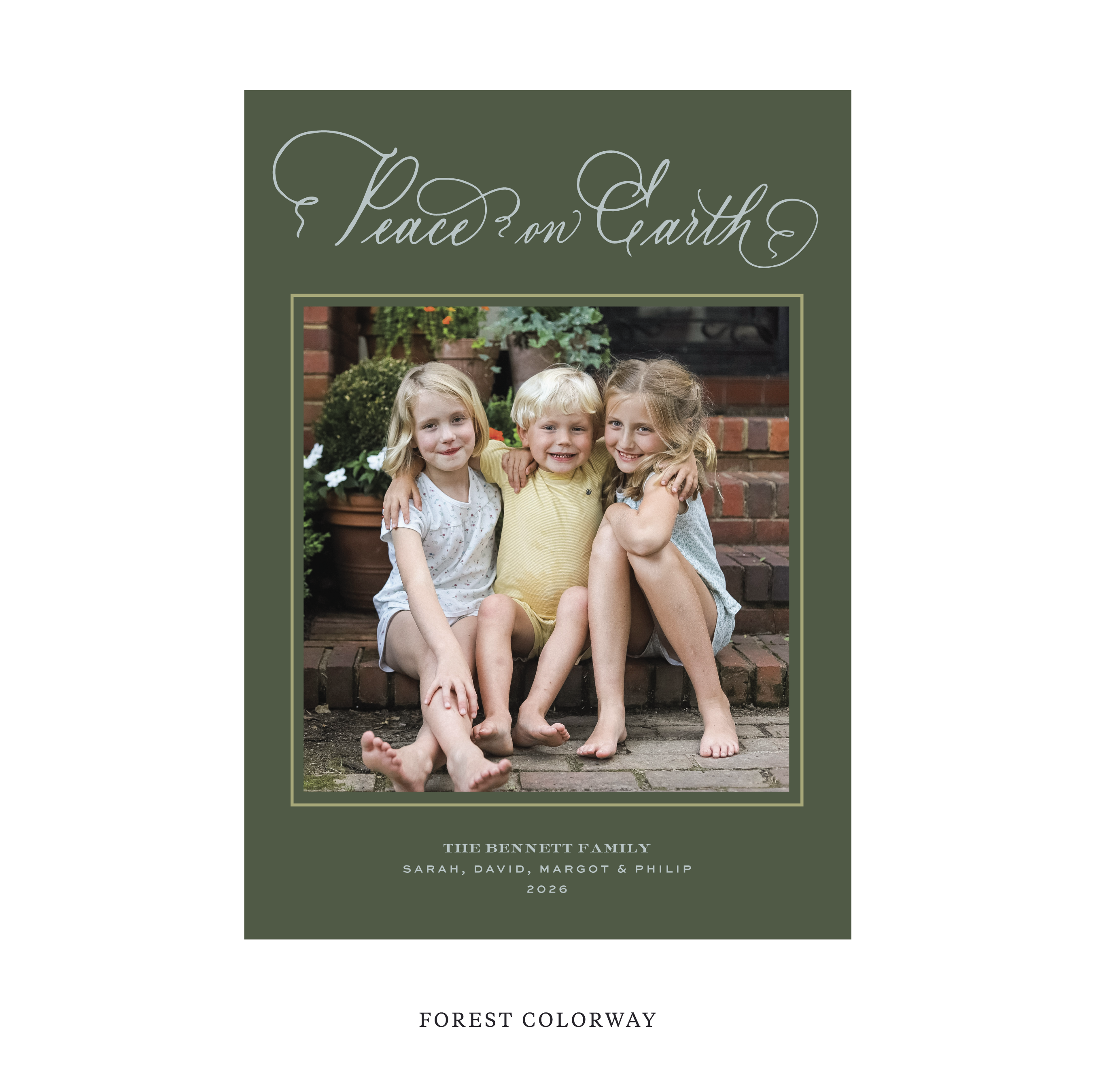 Bennett Classic Flat Print Holiday Card, Large