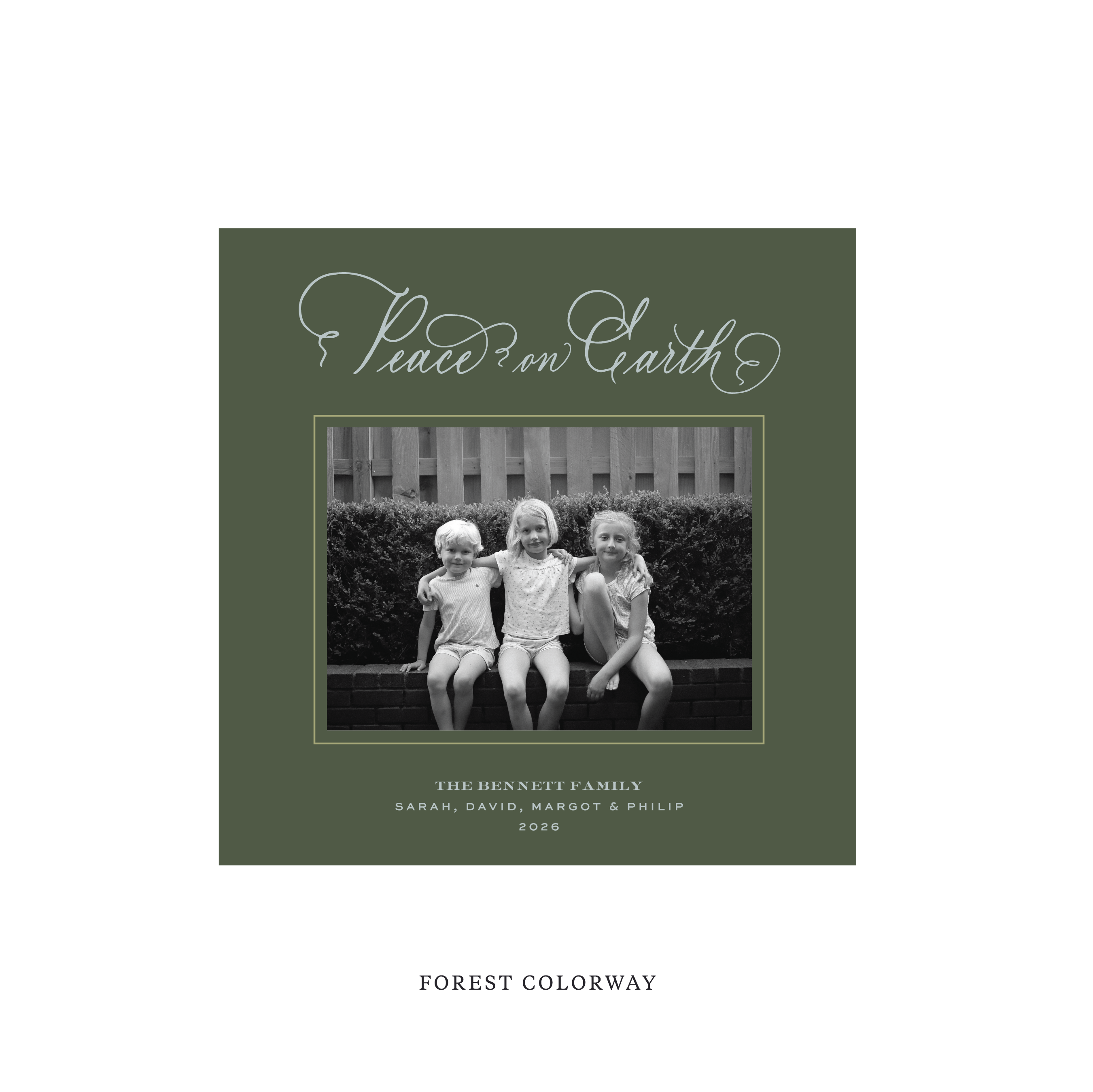 Bennett Classic Flat Print Holiday Card, Square
