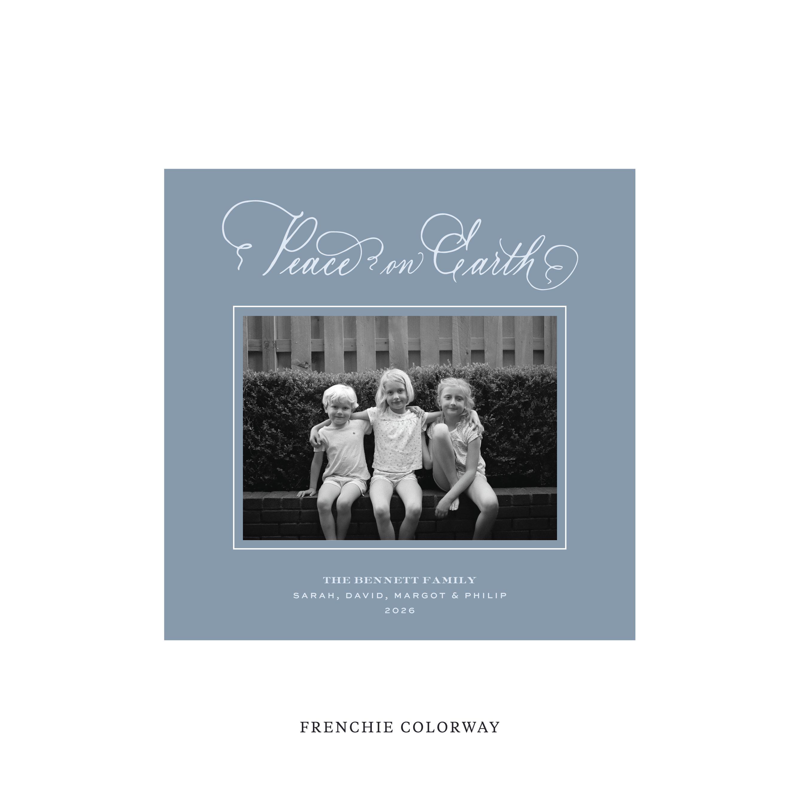 Bennett Classic Flat Print Holiday Card, Square