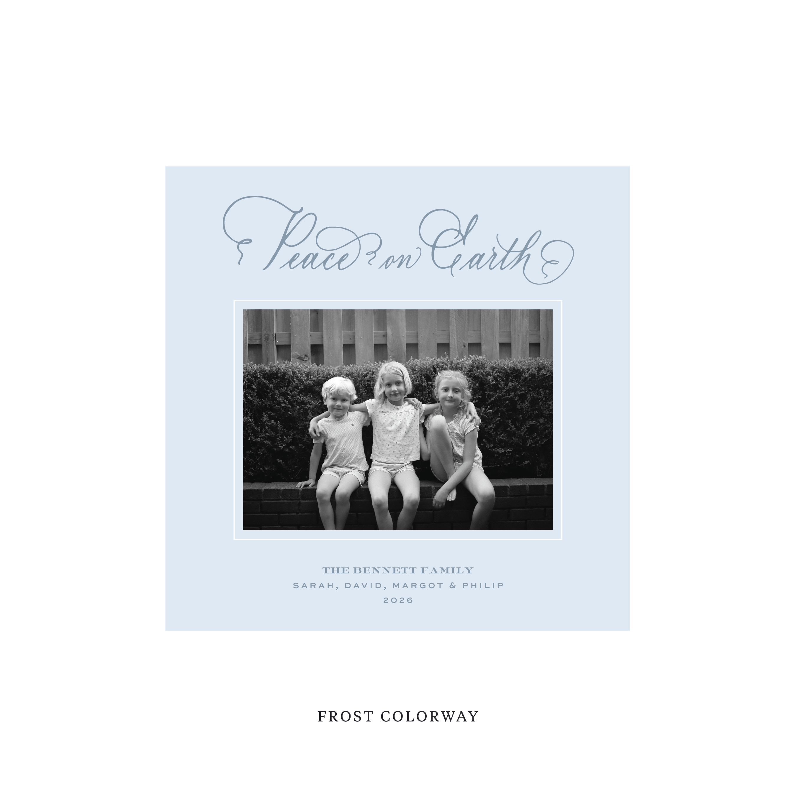 Bennett Classic Flat Print Holiday Card, Square