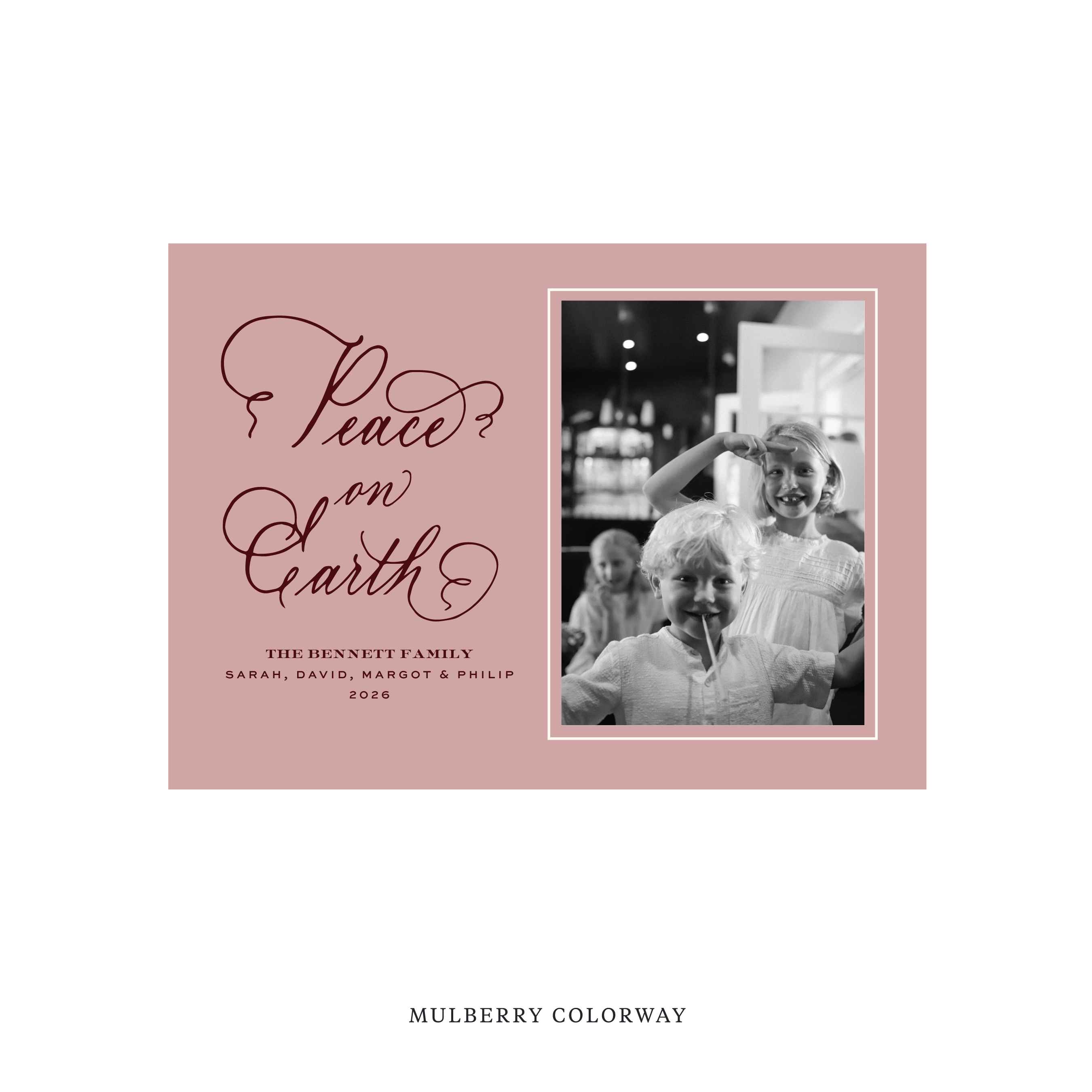 Bennett Classic Flat Print Holiday Card, Medium
