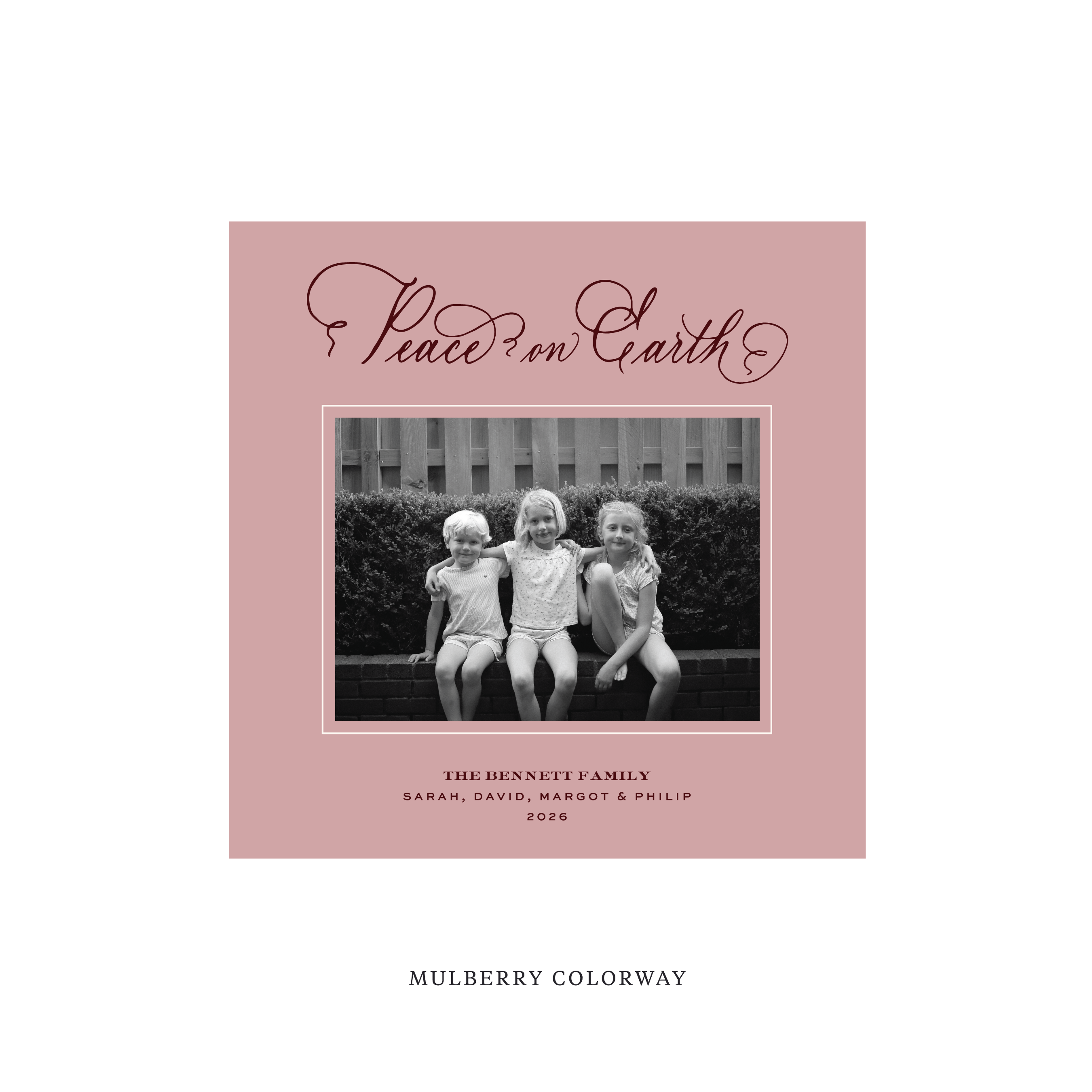 Bennett Classic Flat Print Holiday Card, Square