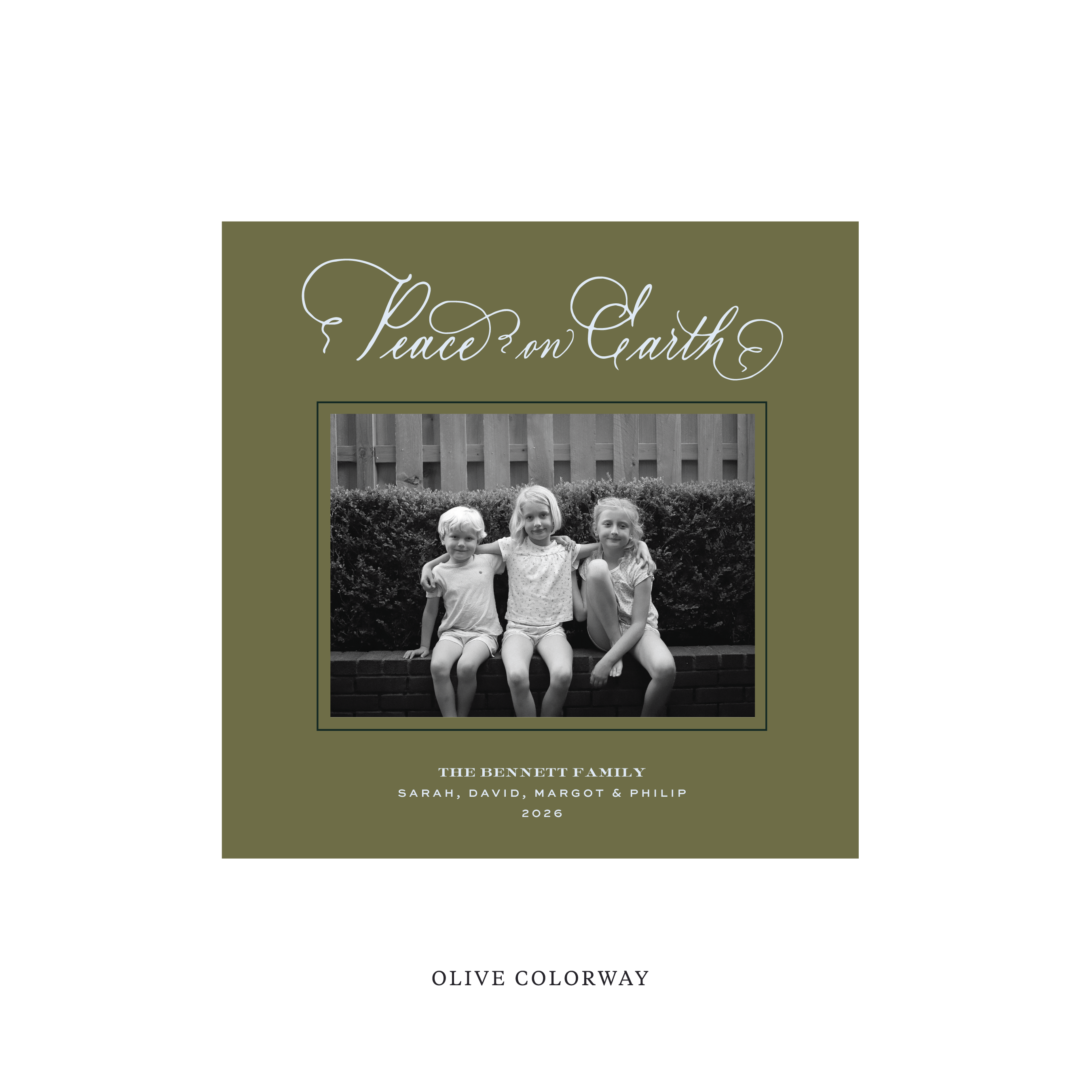 Bennett Classic Flat Print Holiday Card, Square