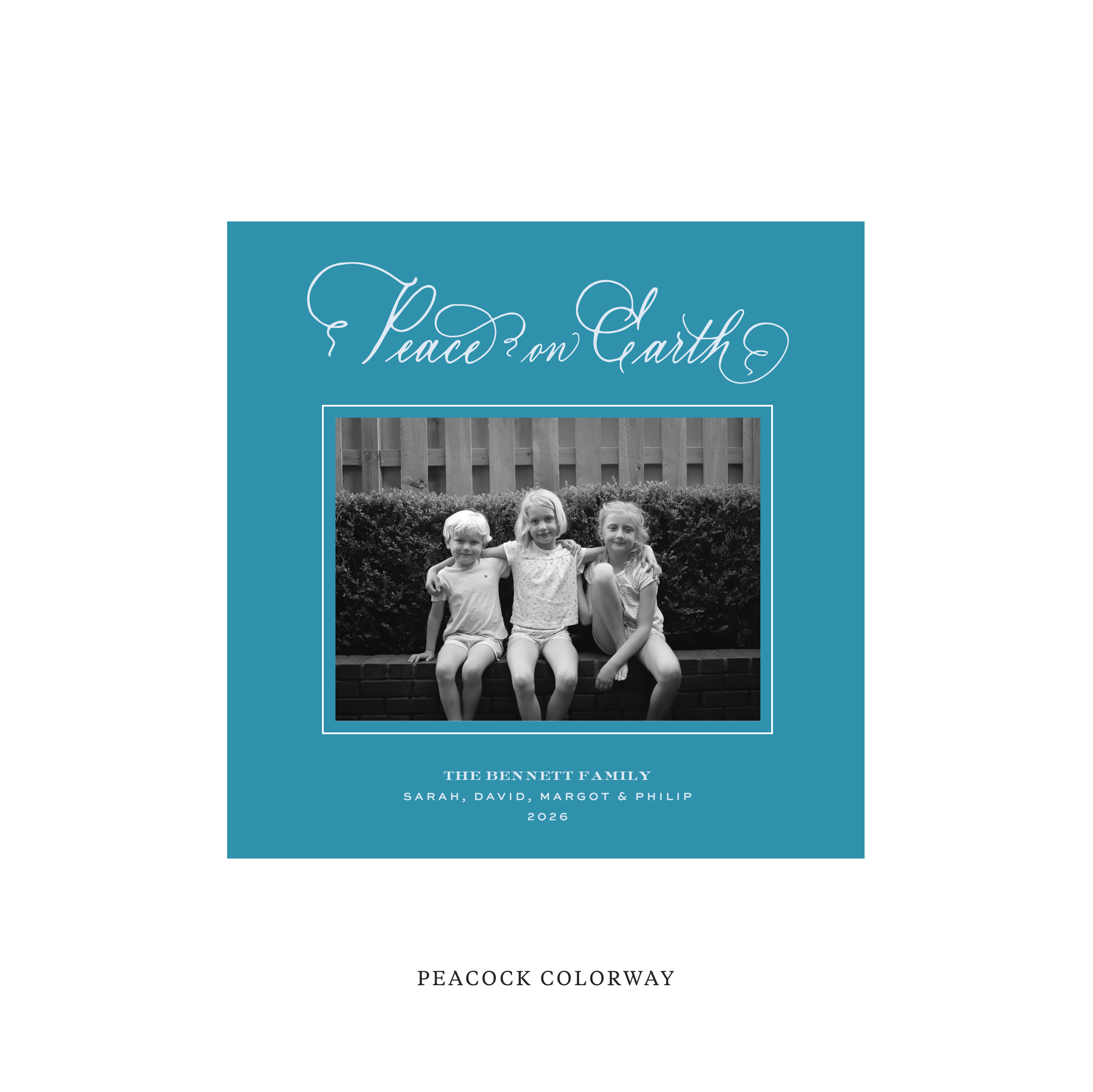 Bennett Classic Flat Print Holiday Card, Square