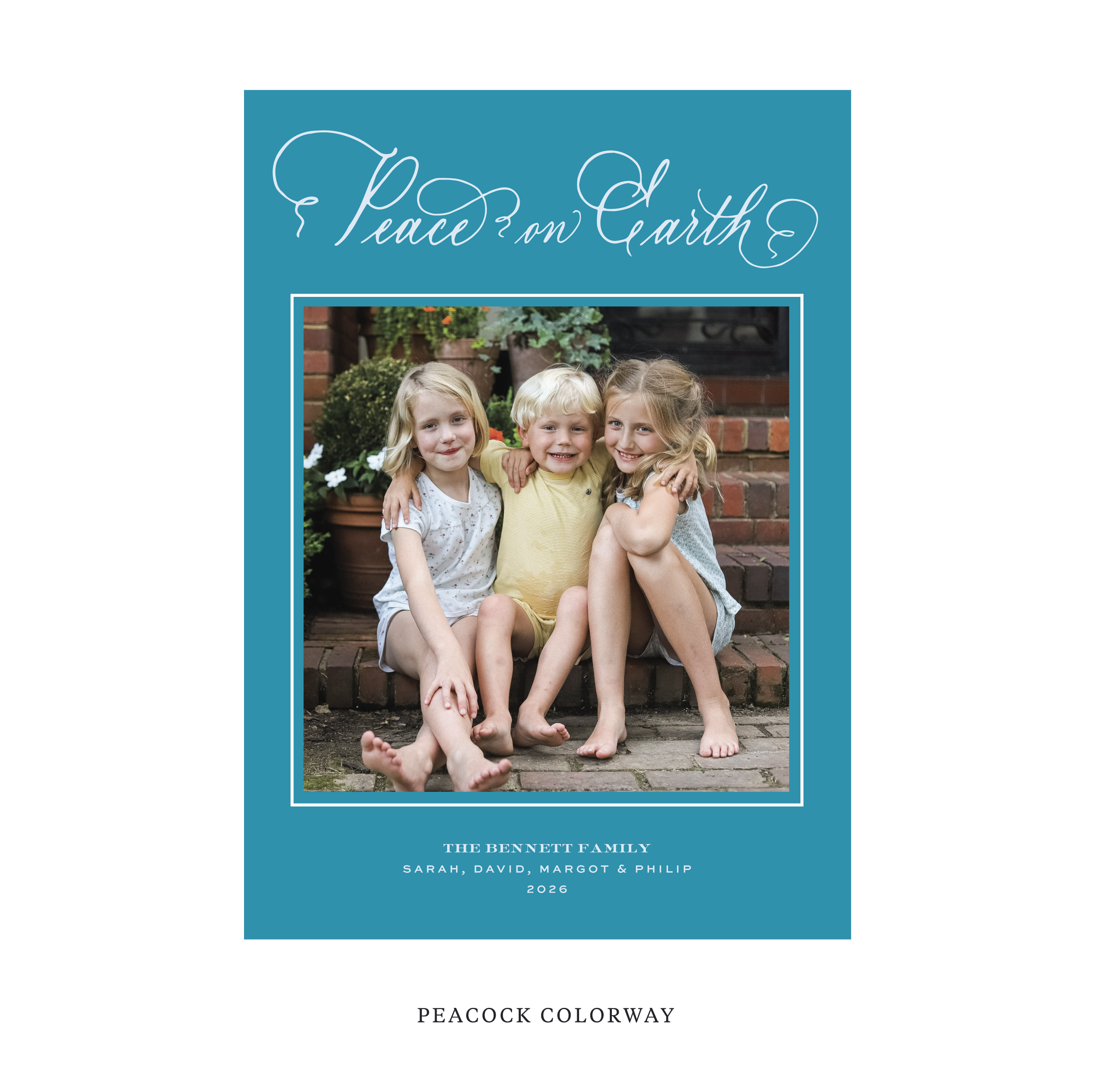 Bennett Classic Flat Print Holiday Card, Large