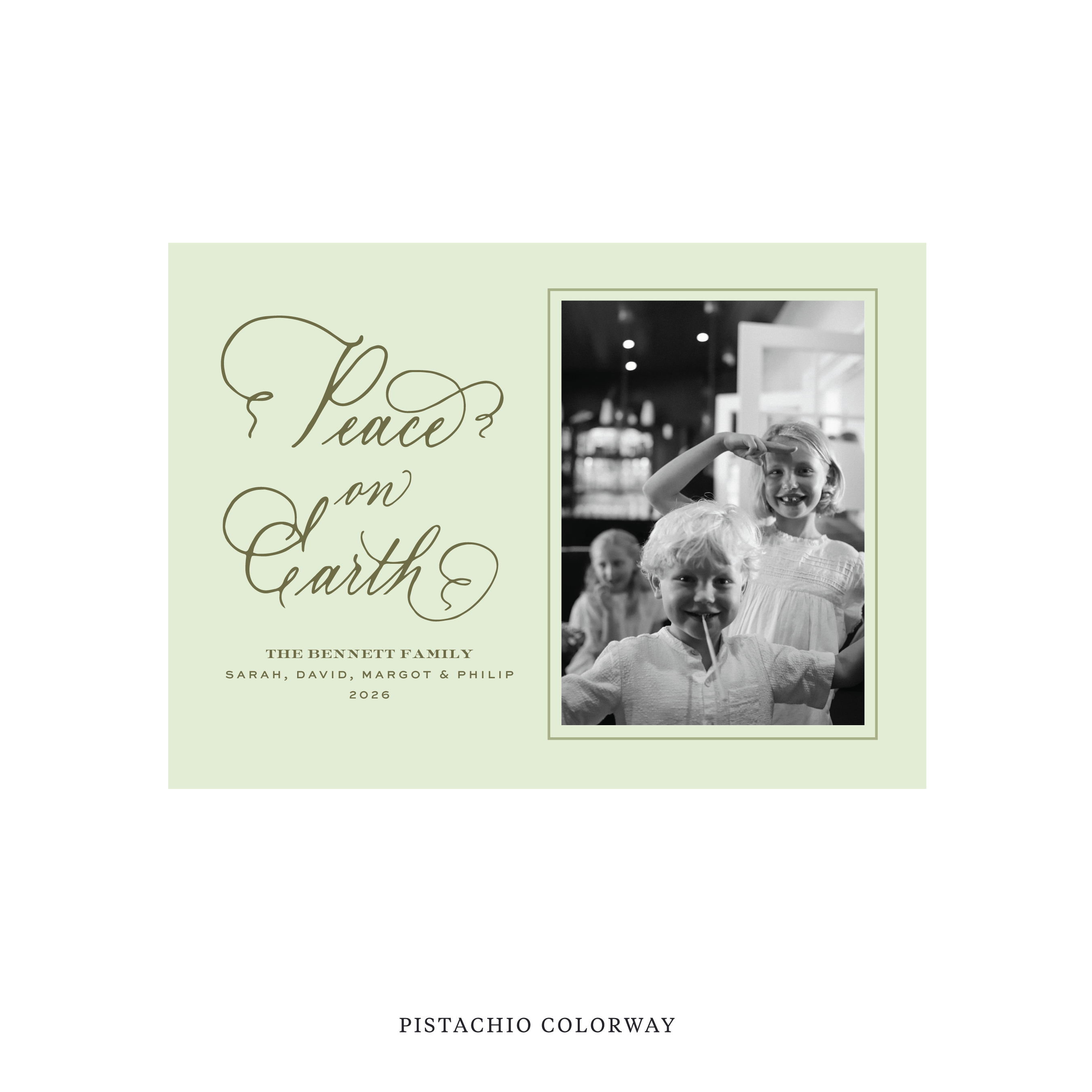 Bennett Classic Flat Print Holiday Card, Medium