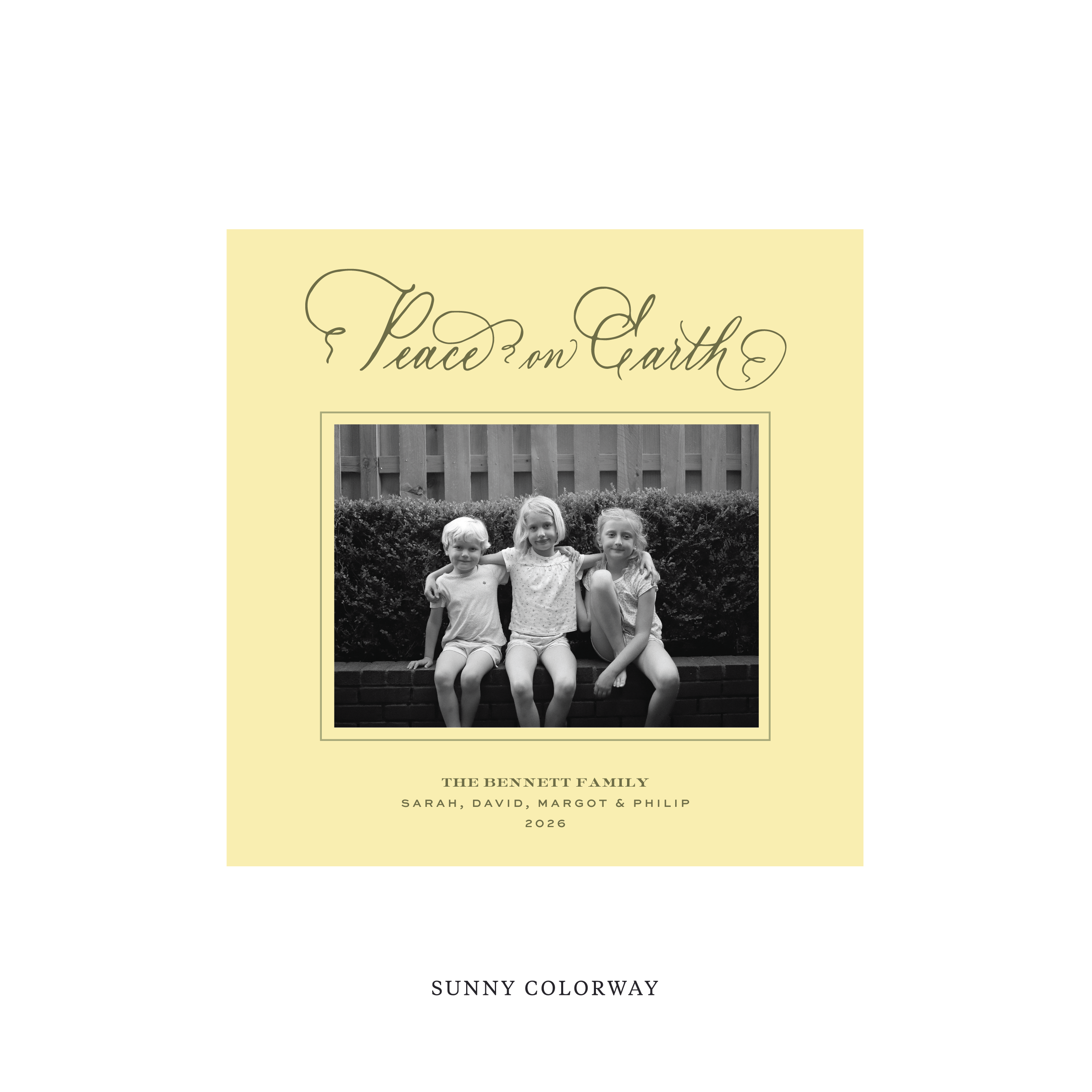 Bennett Classic Flat Print Holiday Card, Square