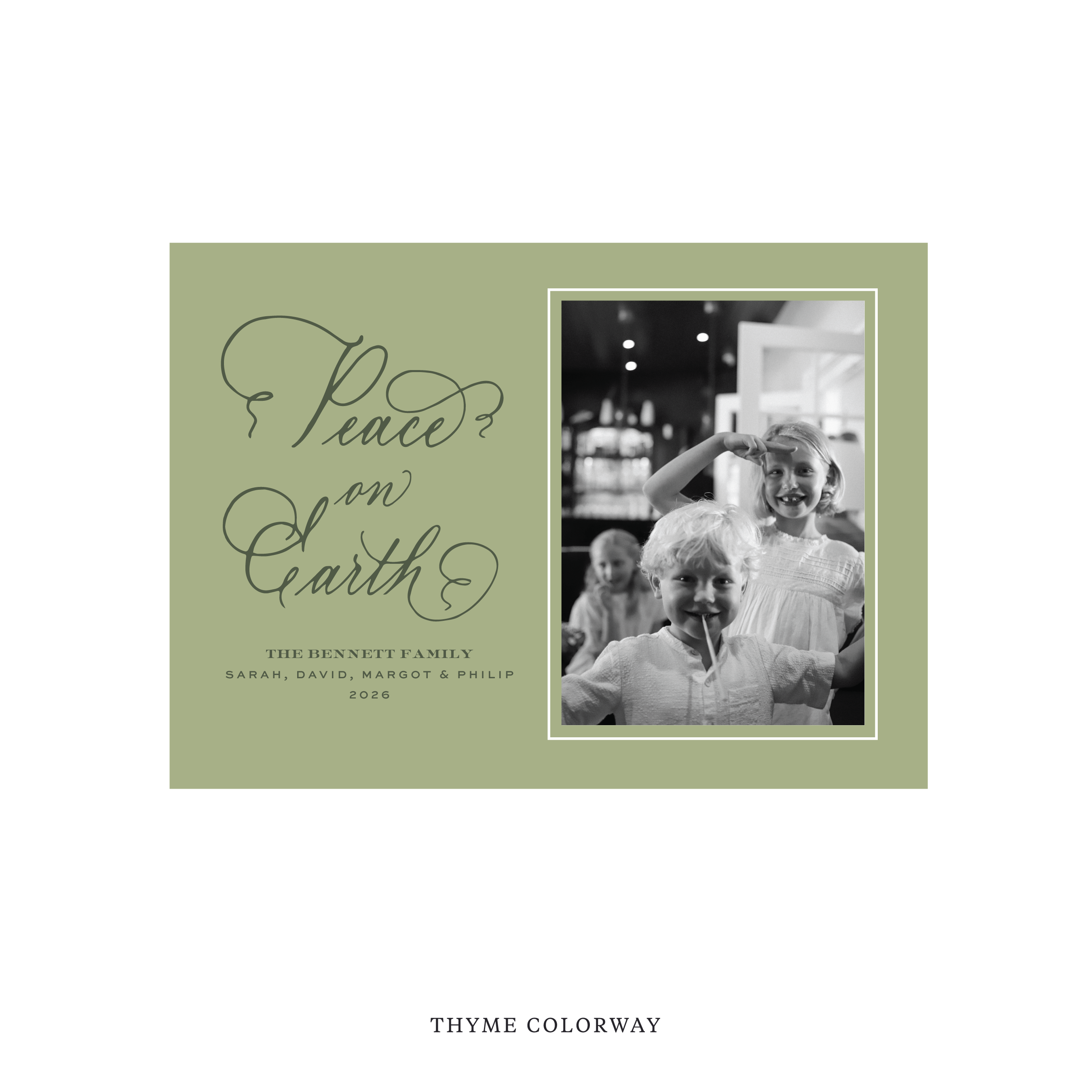 Bennett Classic Flat Print Holiday Card, Medium
