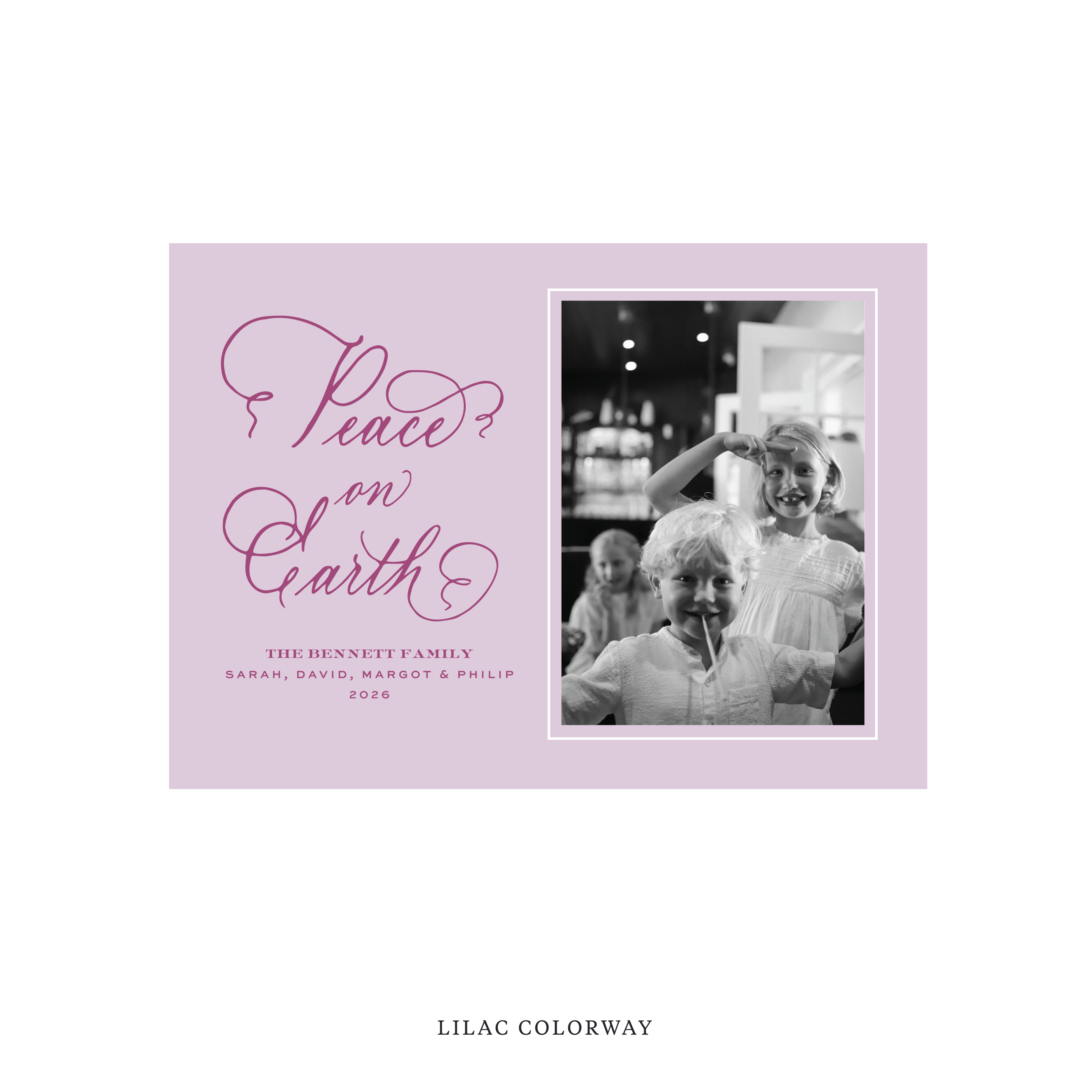 Bennett Classic Flat Print Holiday Card, Medium