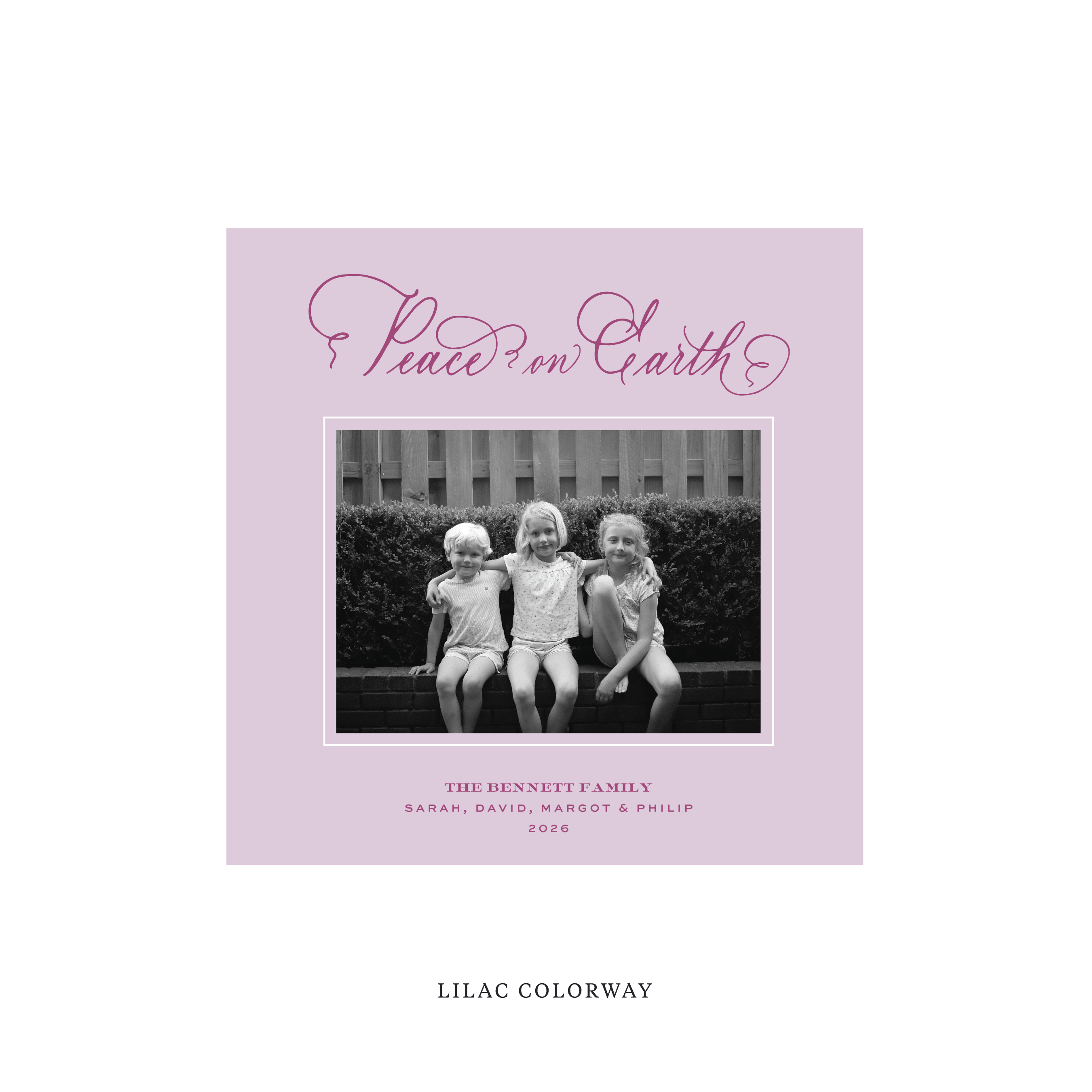 Bennett Classic Flat Print Holiday Card, Square