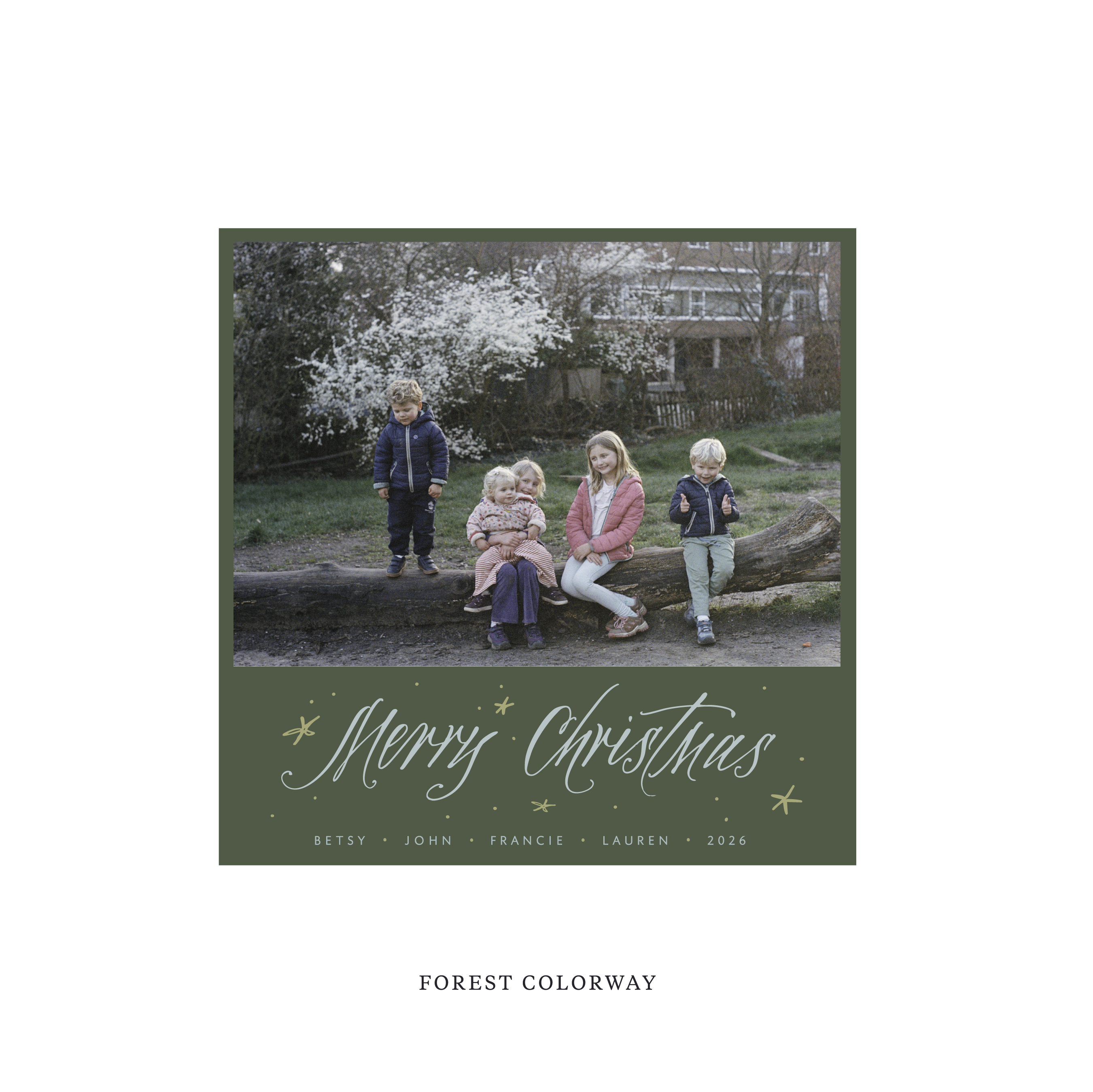 Berkeley Classic Flat Print Holiday Card, Square