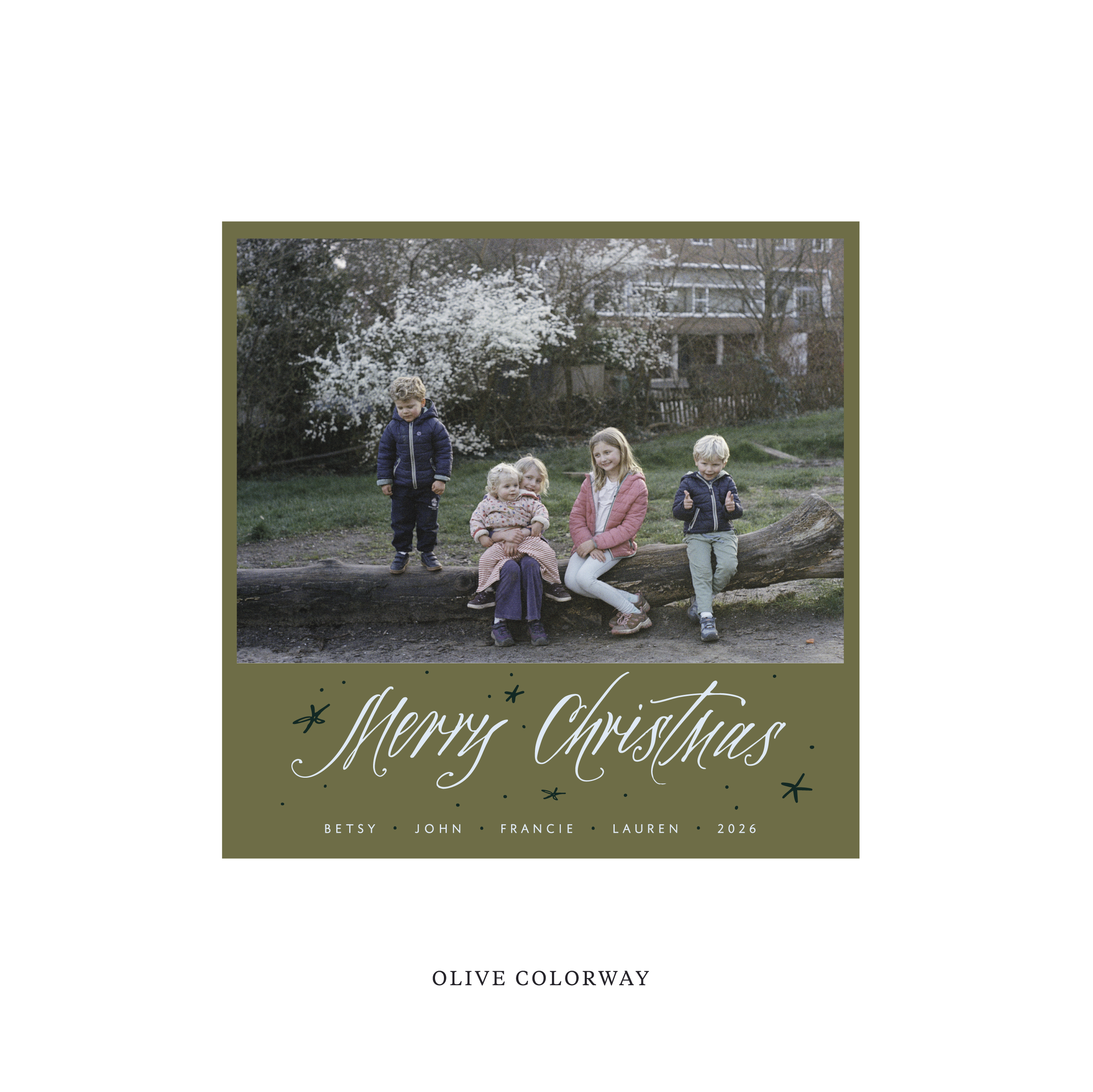 Berkeley Classic Flat Print Holiday Card, Square