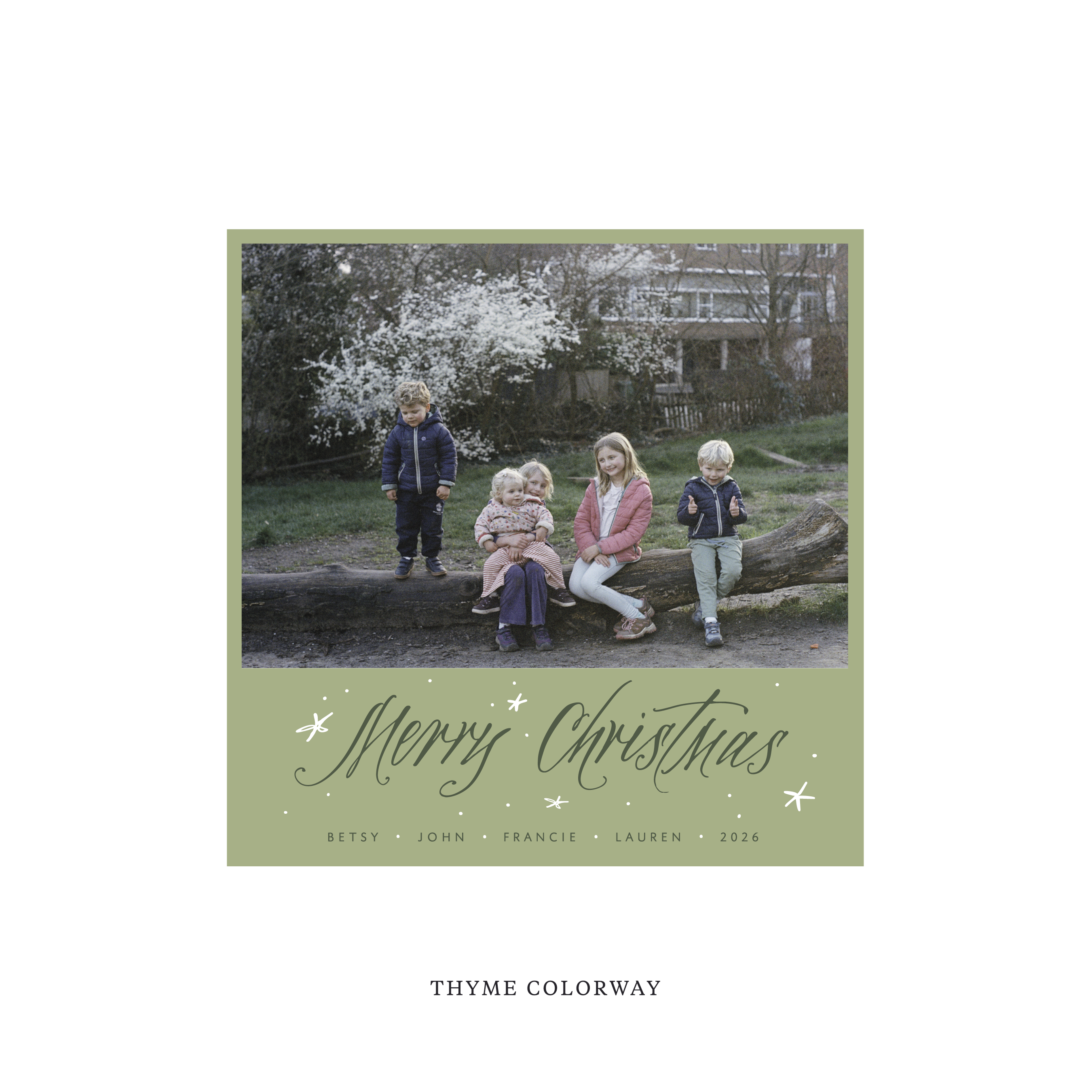 Berkeley Classic Flat Print Holiday Card, Square