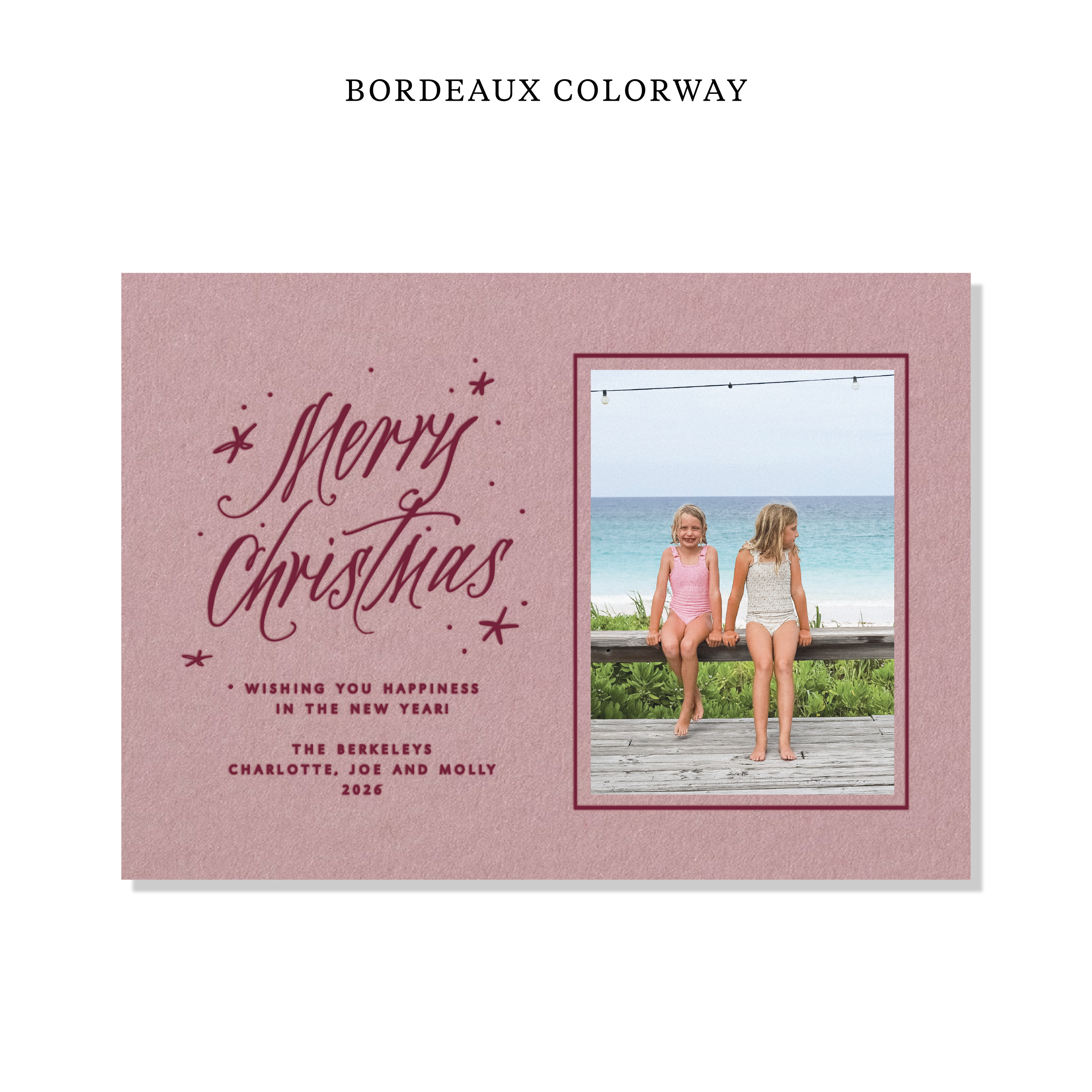 Berkeley Letterpress Holiday Card, Large (Colored Paper)