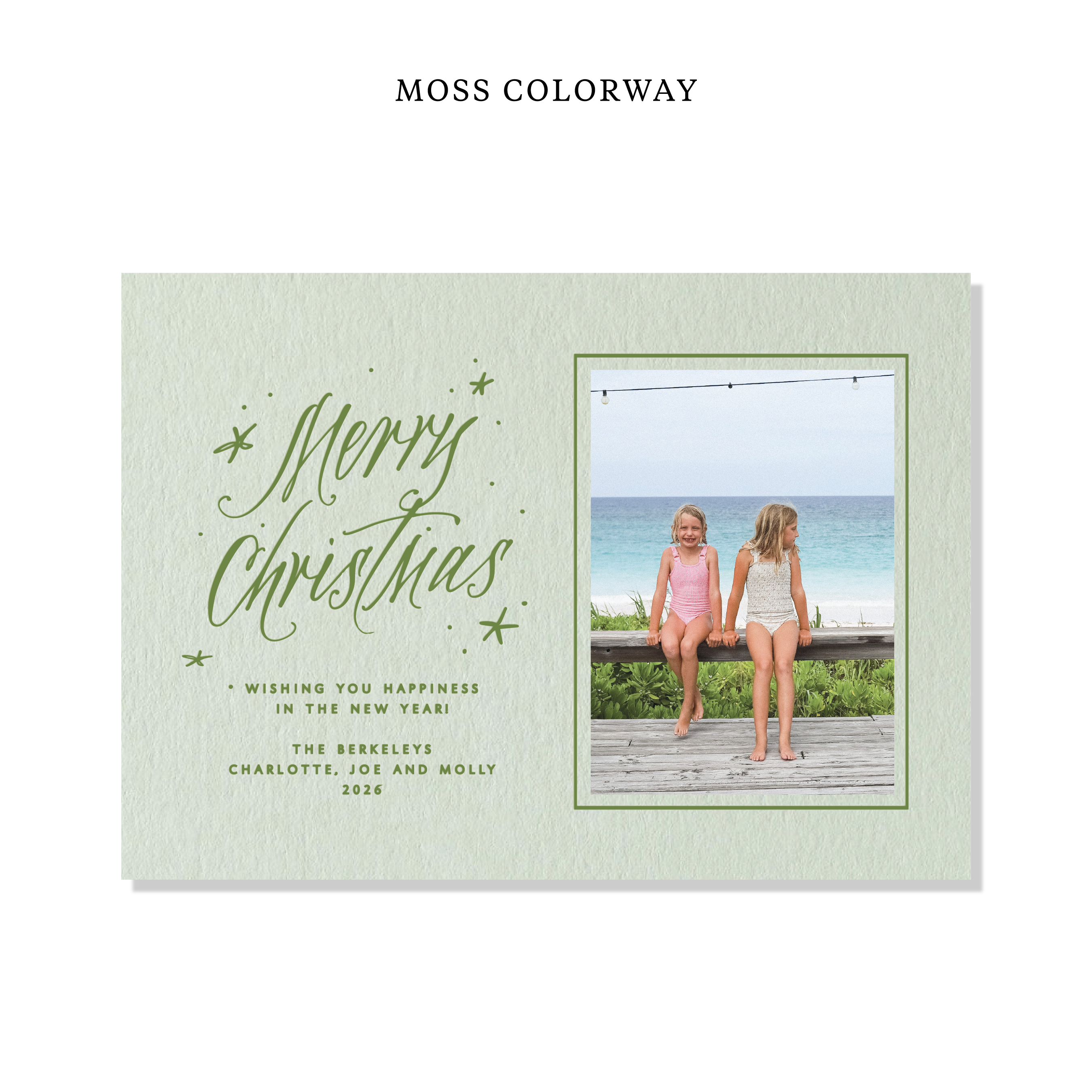 Berkeley Letterpress Holiday Card, Large (Colored Paper)