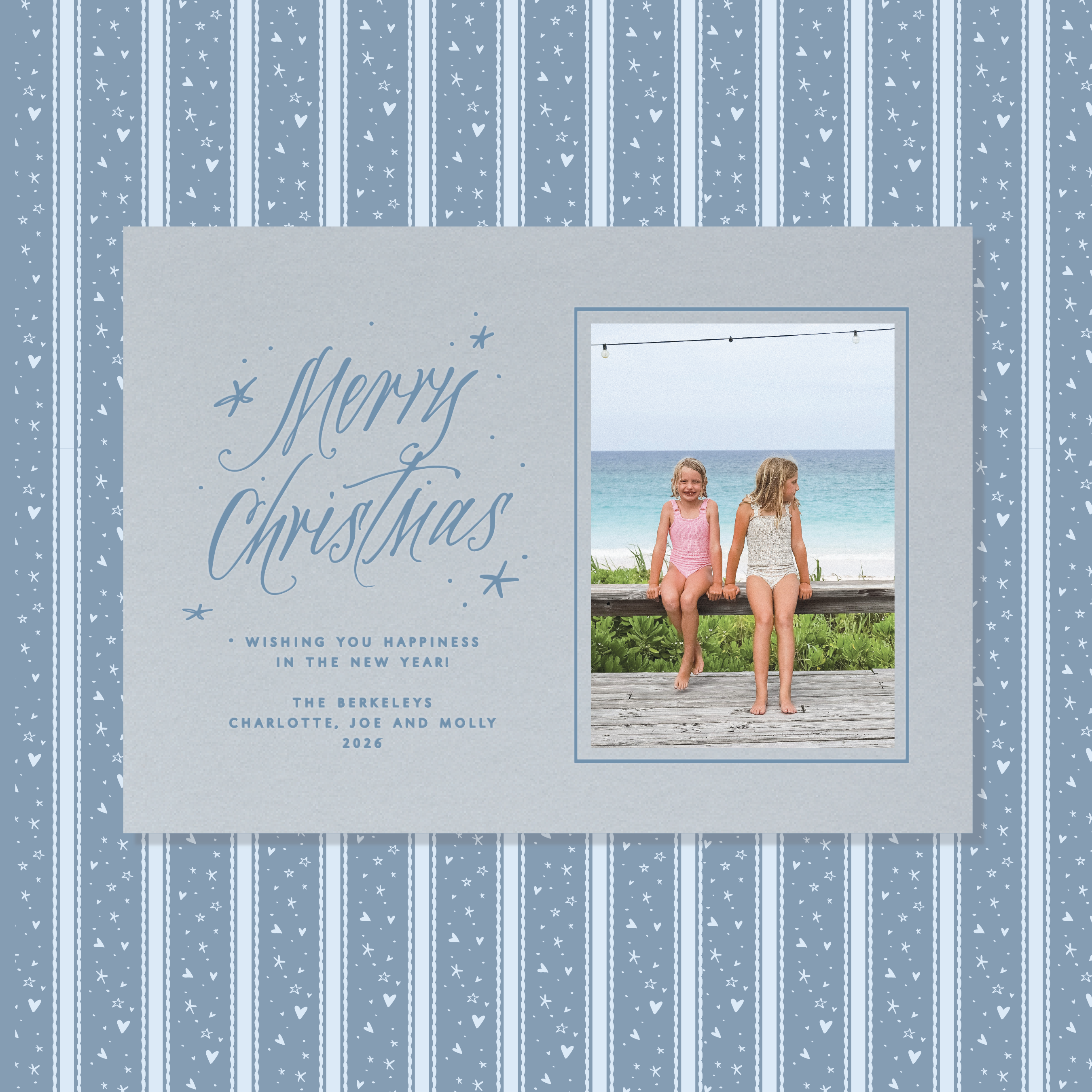Berkeley Letterpress Holiday Card, Large (Colored Paper)