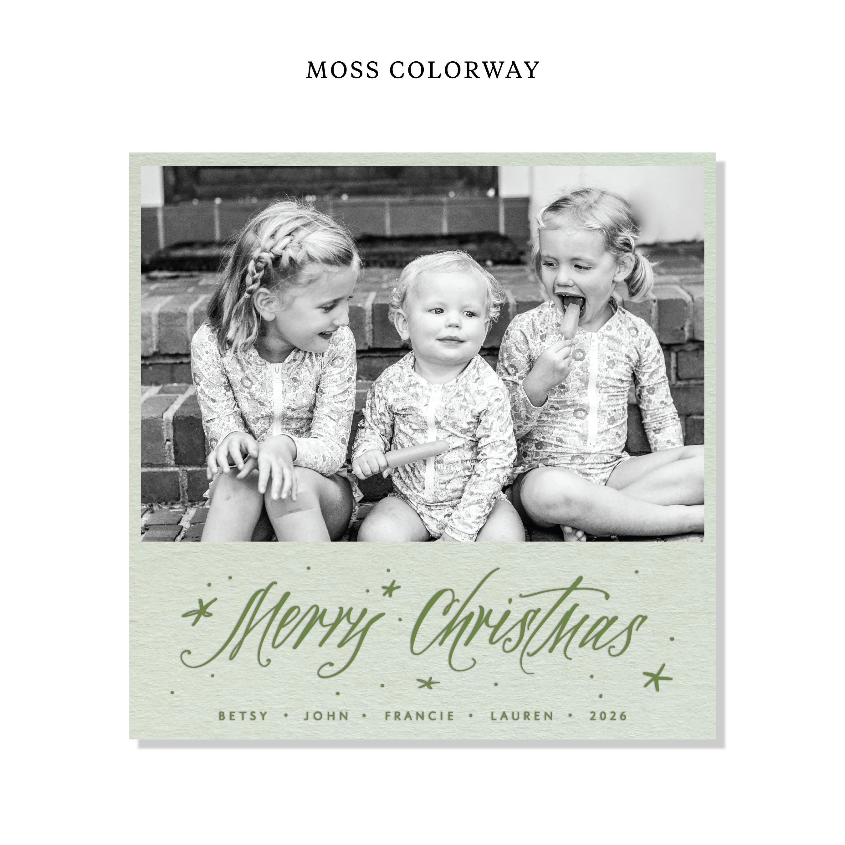 Berkeley Letterpress Holiday Card, Large Square (Colored Paper)