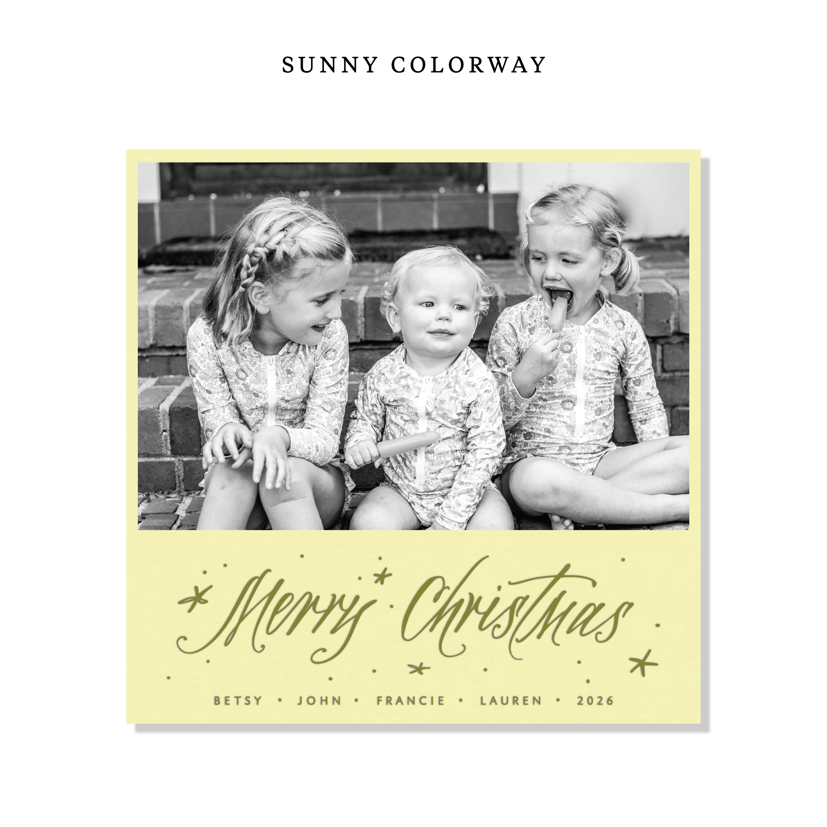 Berkeley Letterpress Holiday Card, Large Square (Colored Paper)