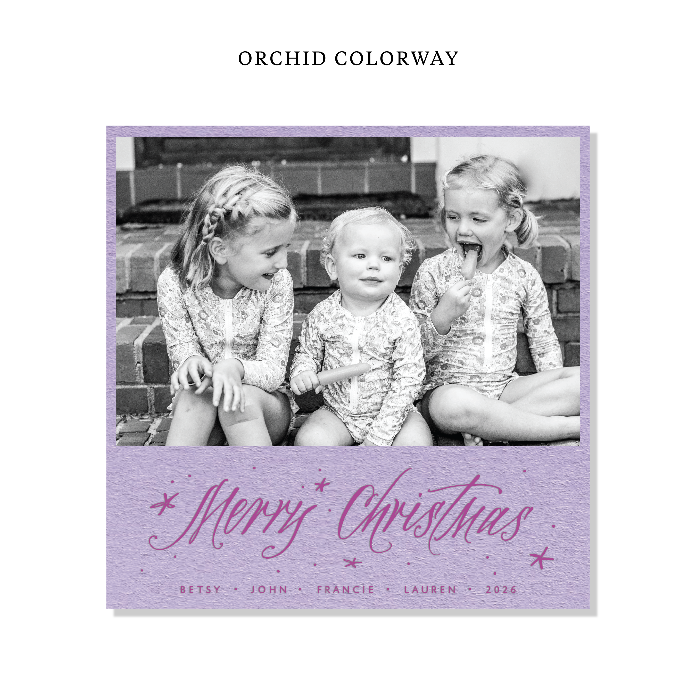 Berkeley Letterpress Holiday Card, Large Square (Colored Paper)