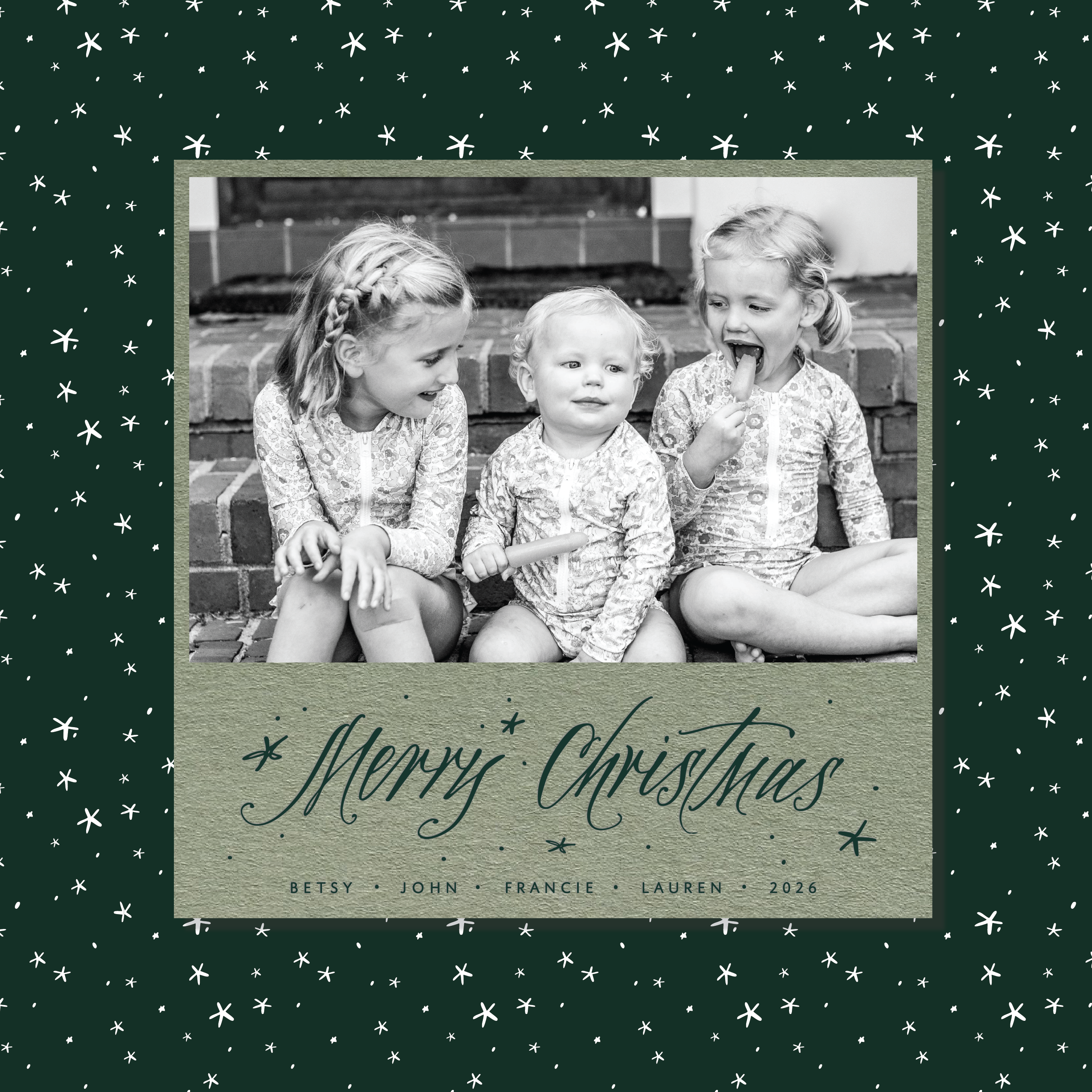 Berkeley Letterpress Holiday Card, Large Square (Colored Paper)