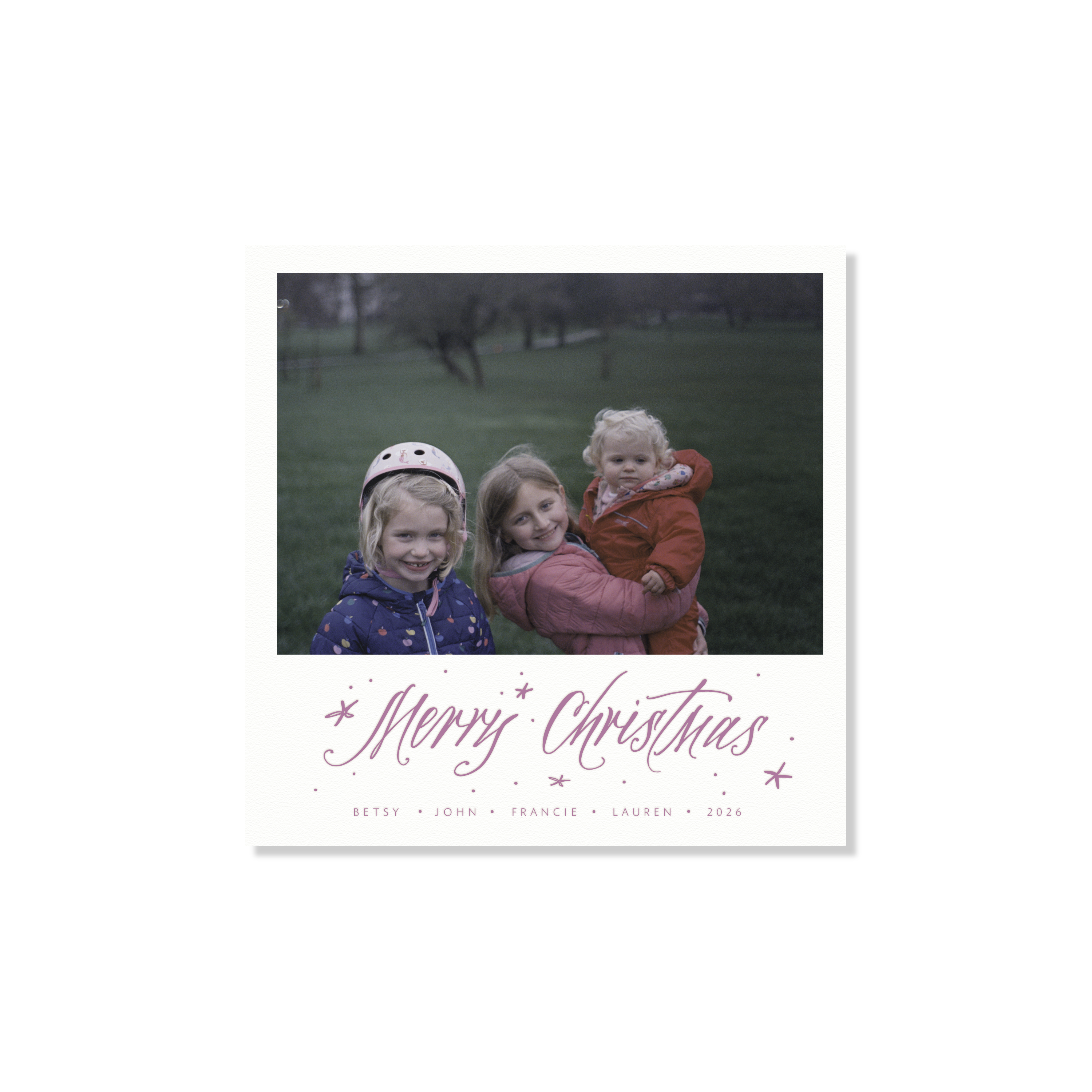 Berkeley Letterpress Holiday Card, Small Square (White Paper)