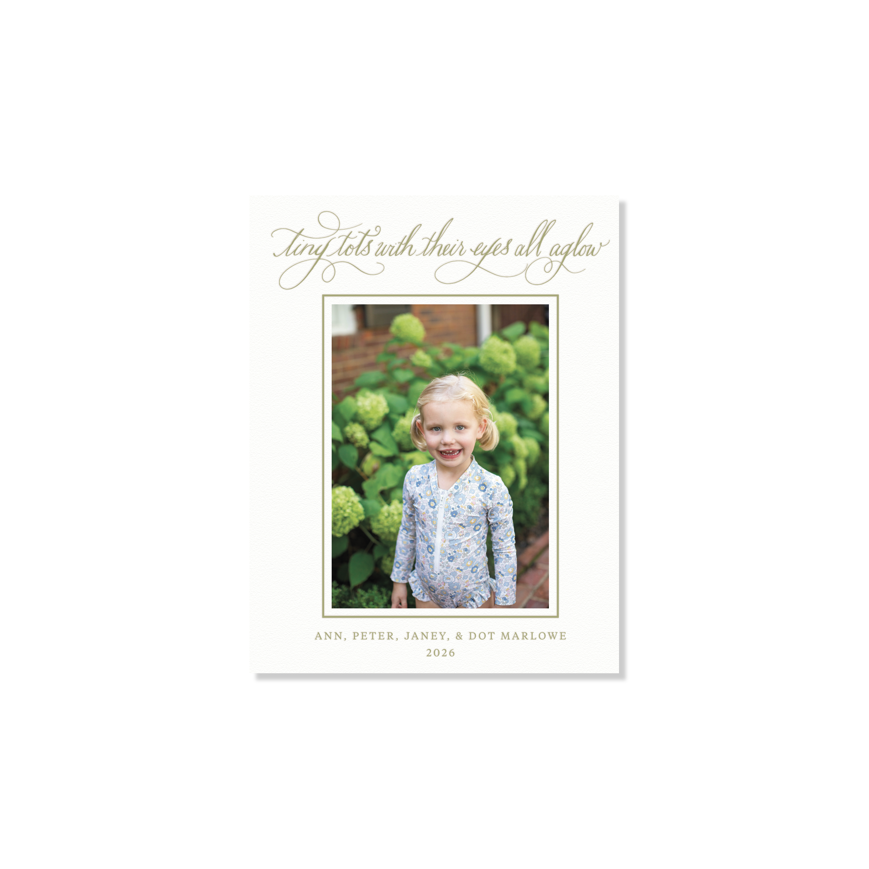 Bexley Letterpress Holiday Card, Small (White Paper)