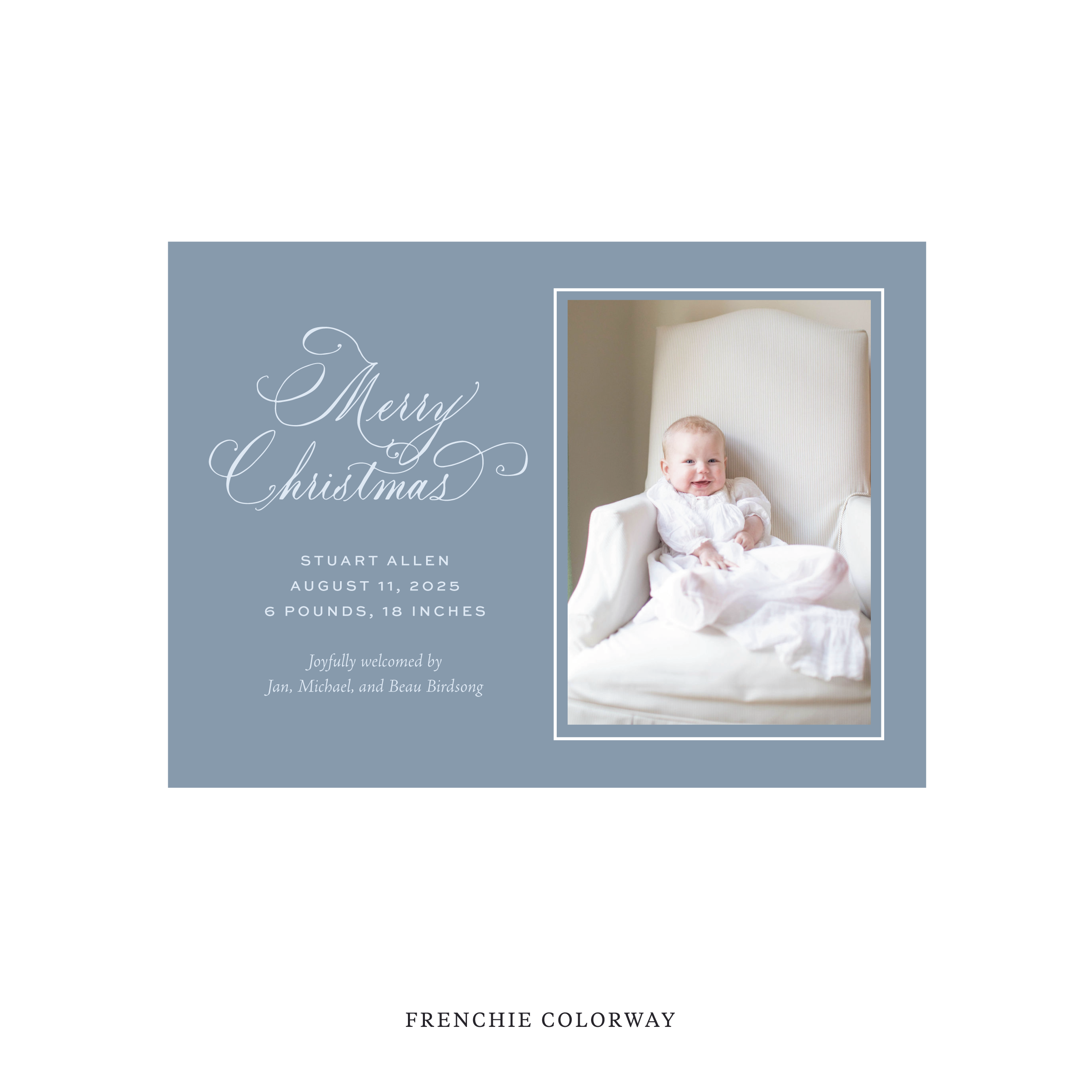 Middleton Classic Flat Print Holiday Card, Medium Birth Announcement