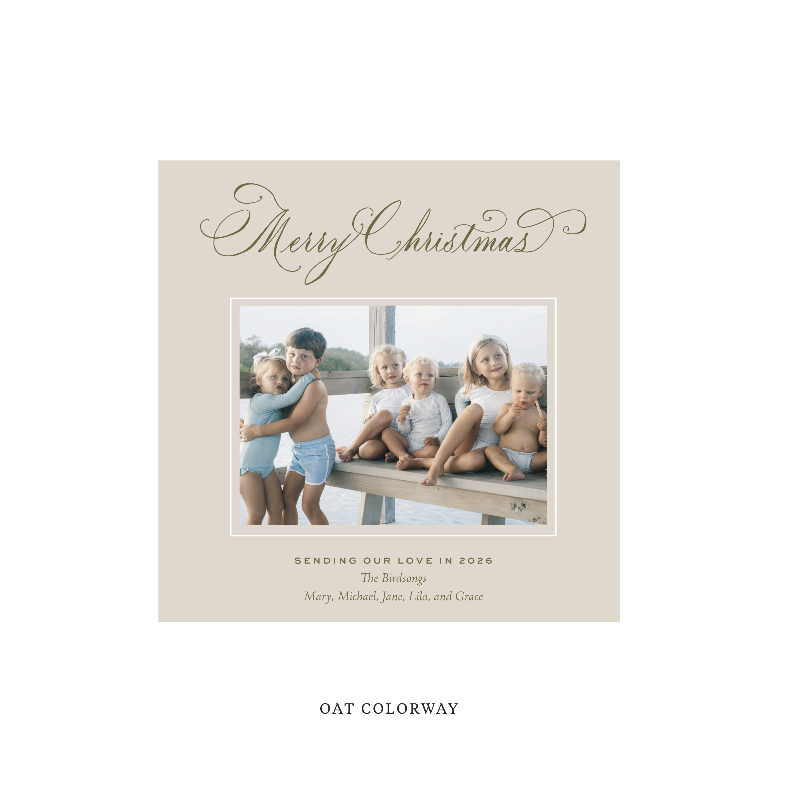 Middleton Classic Flat Print Holiday Card, Square