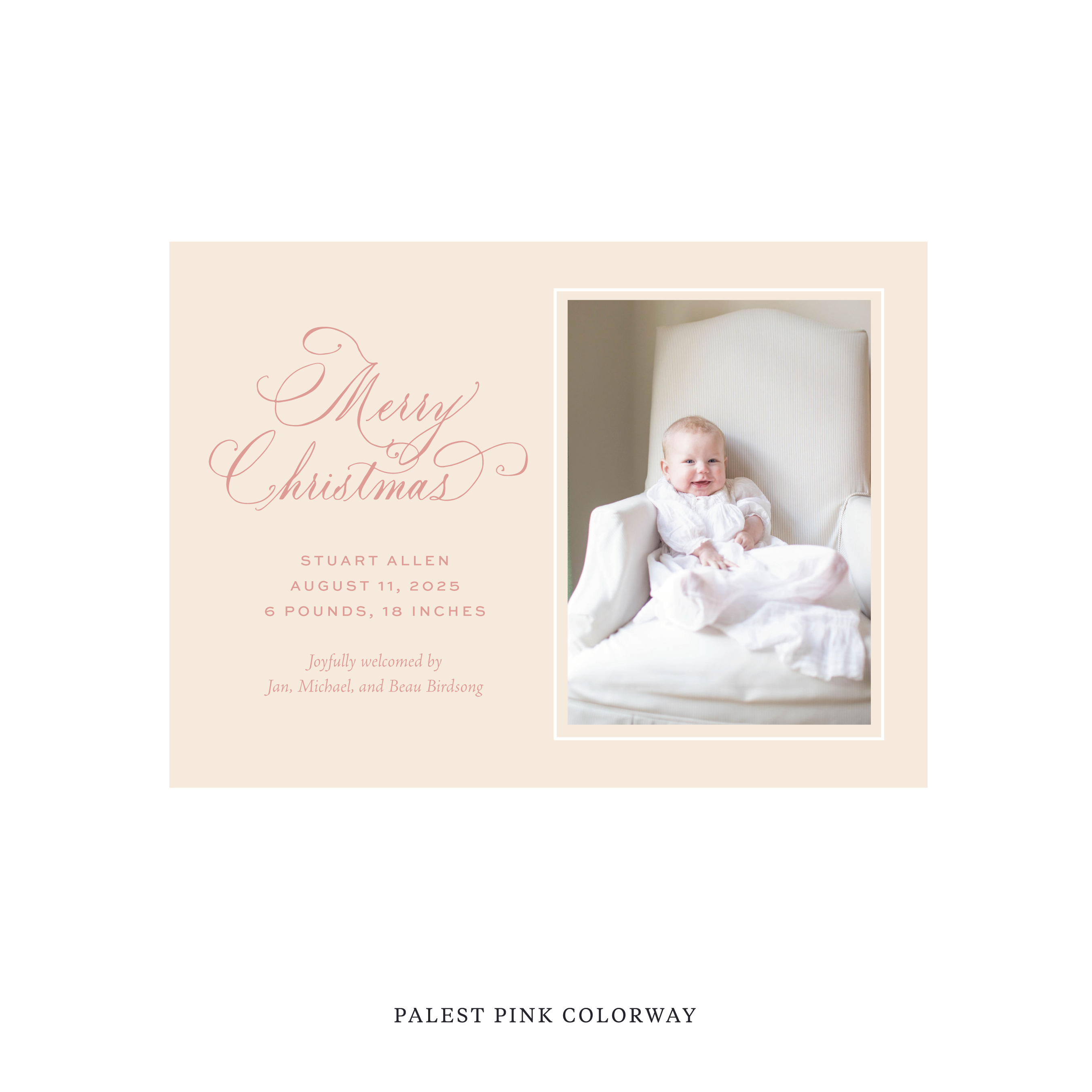 Middleton Classic Flat Print Holiday Card, Medium Birth Announcement