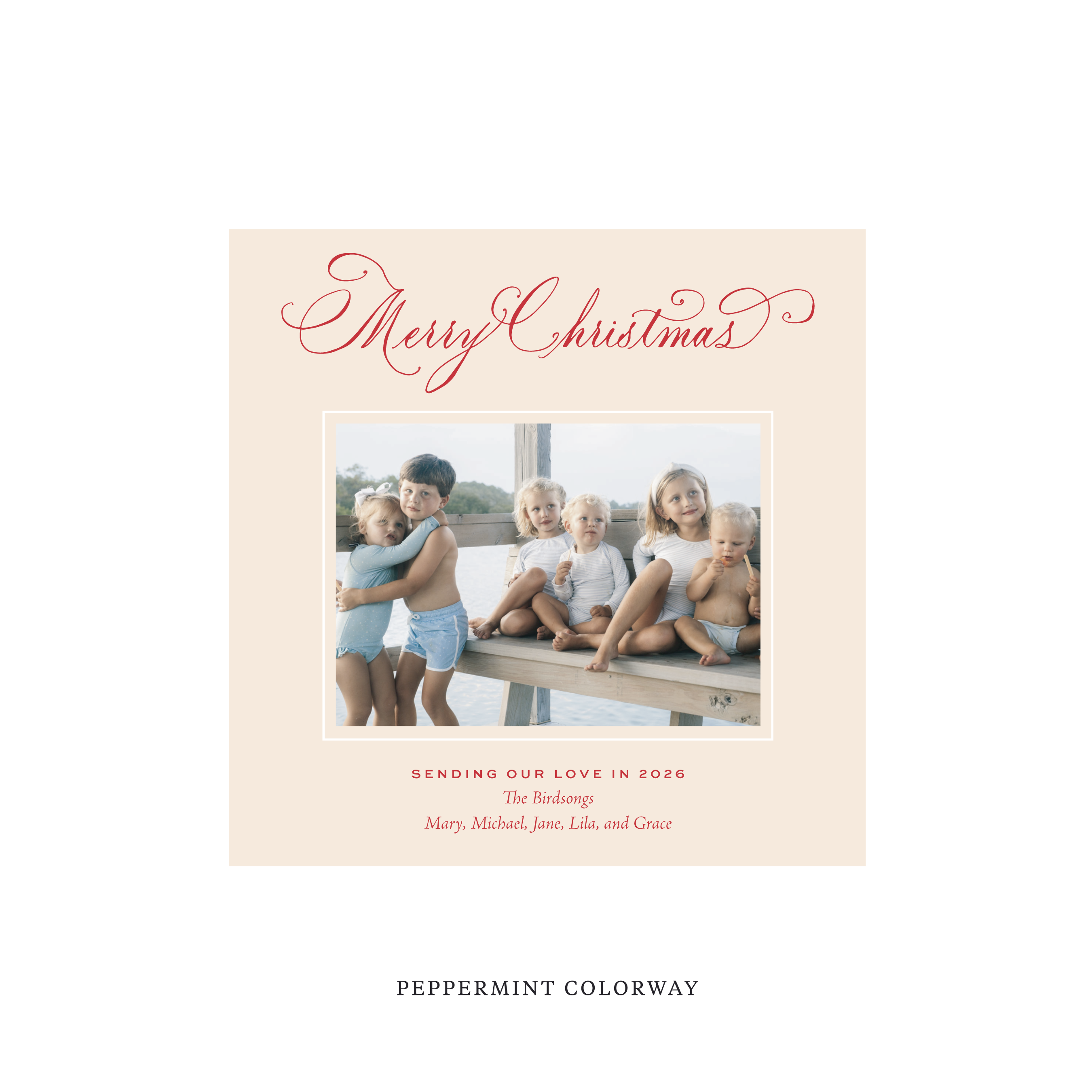 Middleton Classic Flat Print Holiday Card, Square