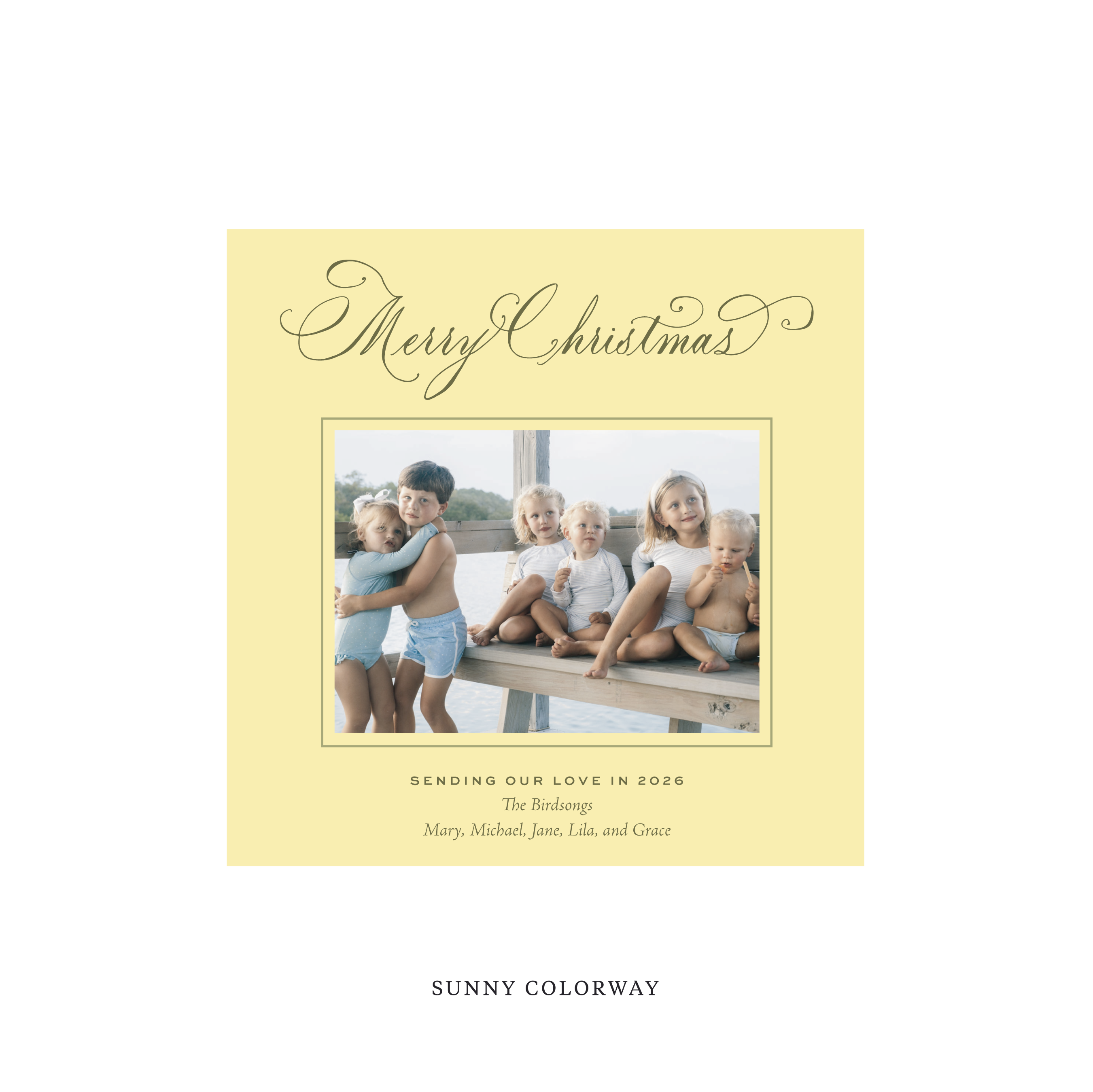 Middleton Classic Flat Print Holiday Card, Square