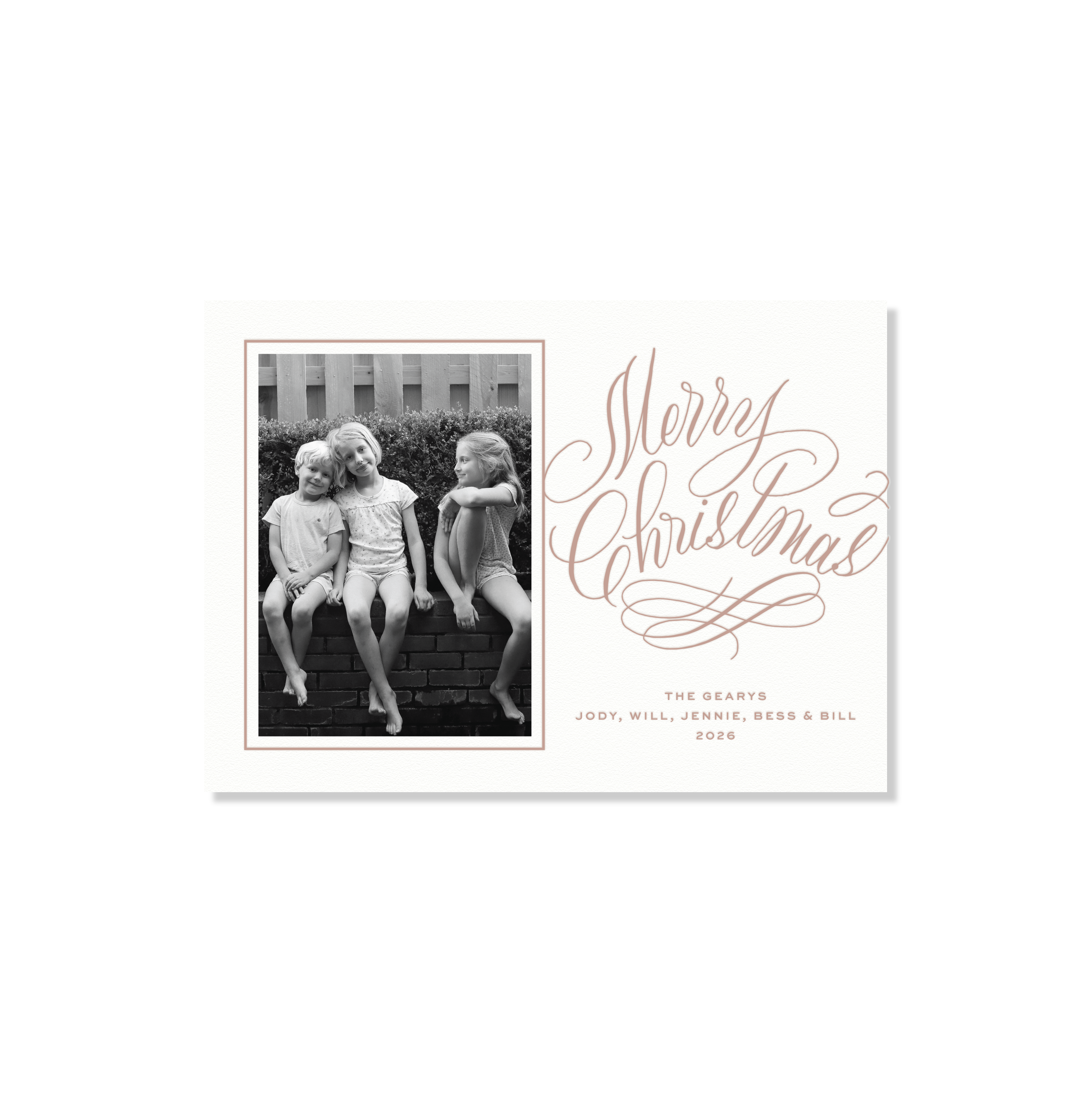 Blakely Elegant Letterpress Holiday Card, Medium