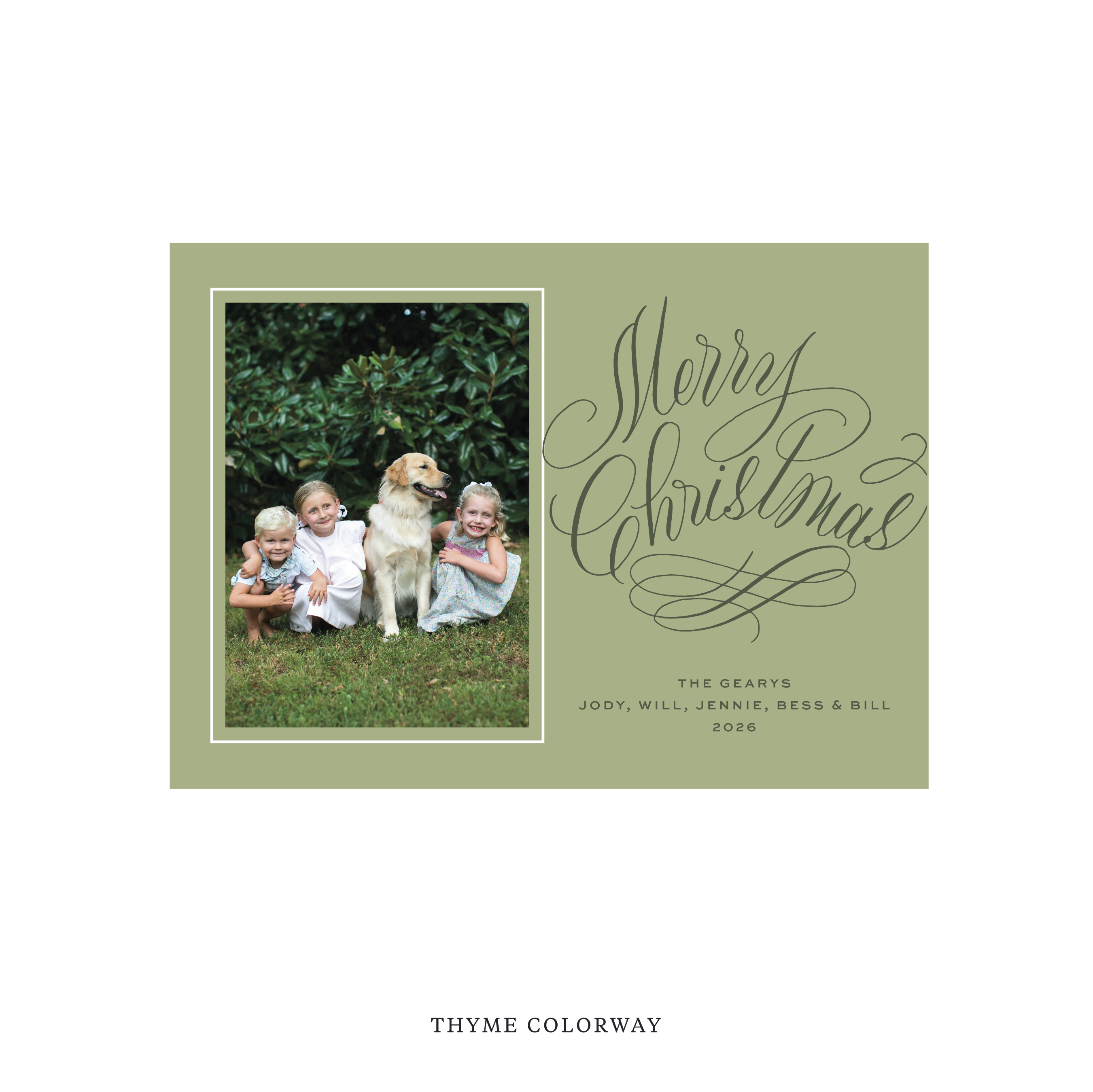 Blakely Elegant Classic Flat Print Holiday Card, Medium