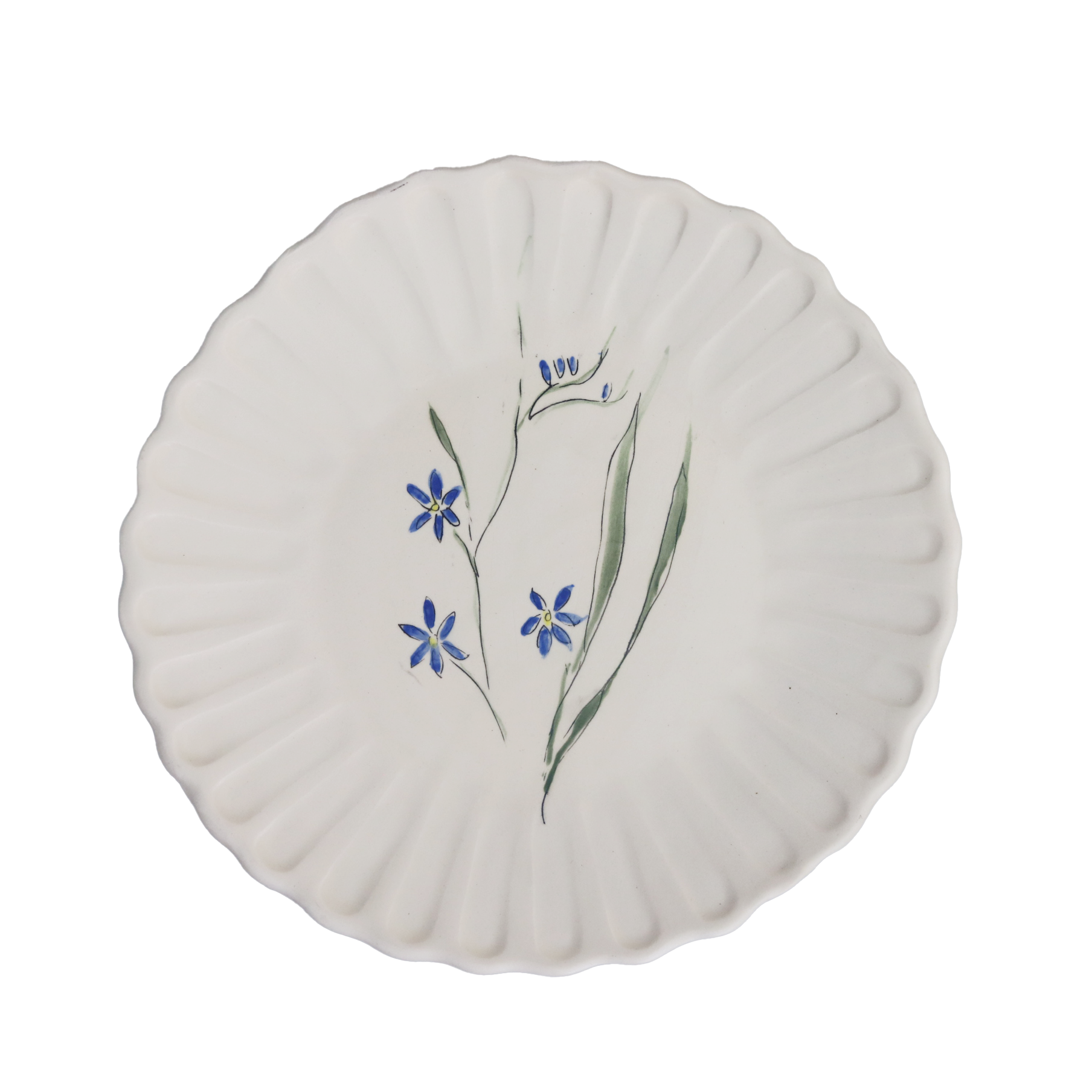Blue Flower Wall Plate, 9"