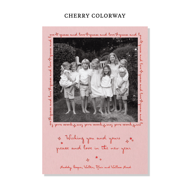 Blythe Letterpress Holiday Card, Large (Colored Paper)