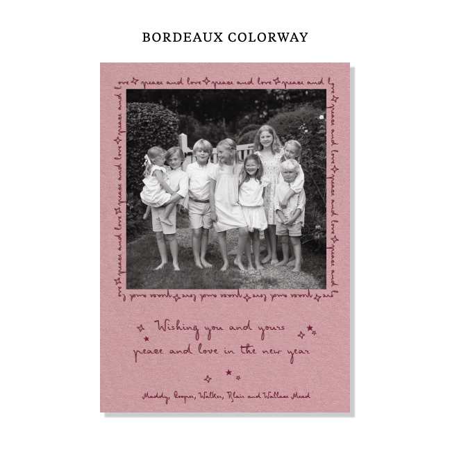 Blythe Letterpress Holiday Card, Large (Colored Paper)