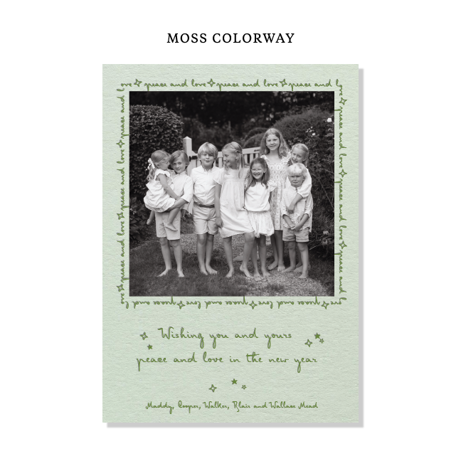 Blythe Letterpress Holiday Card, Large (Colored Paper)